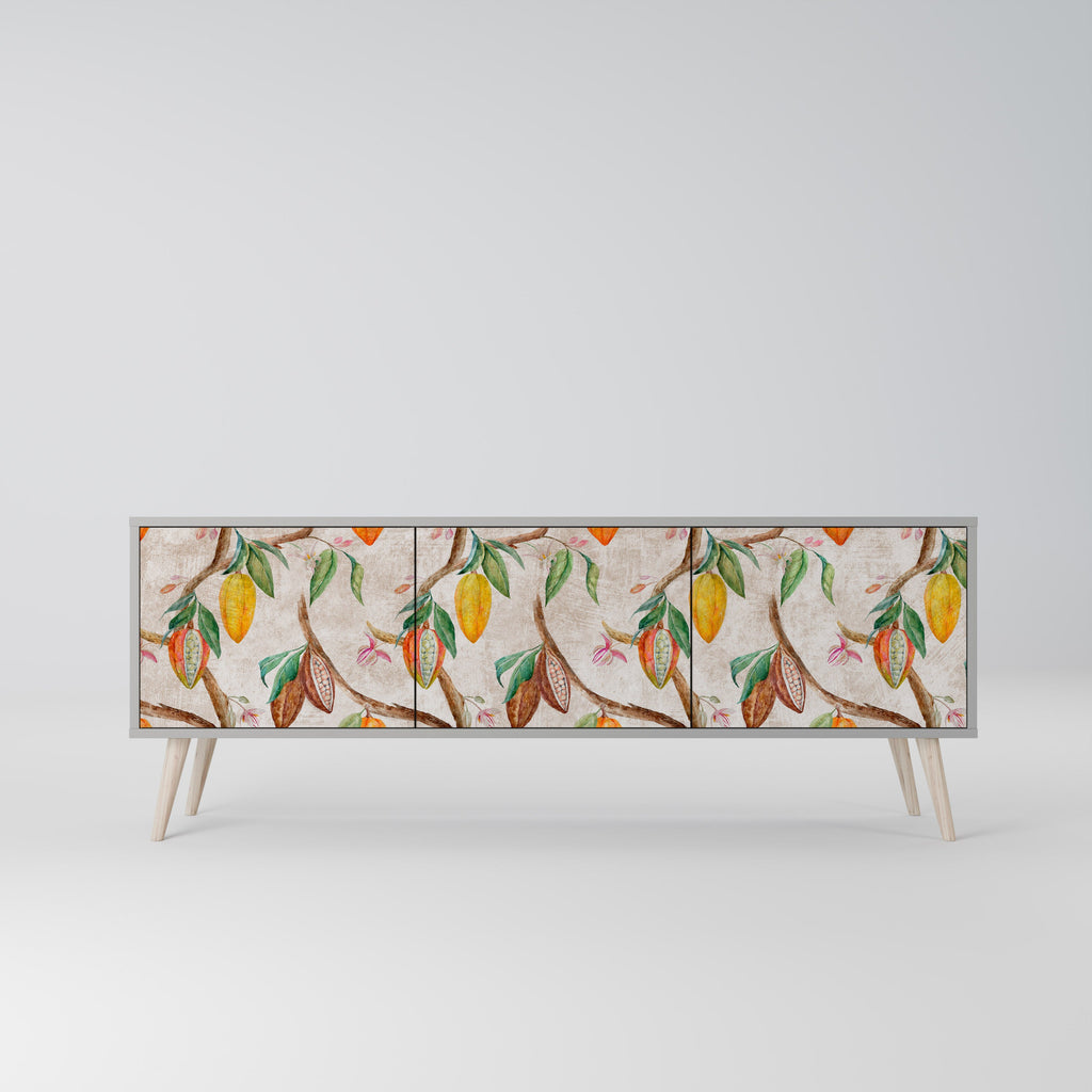 COCOA FRUITS 3-Door TV Stand in Grey Finish