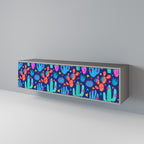 CACTUS VIBES TV-Lowboard mit 3 Türen in Grau