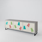 GUMMY BEARS TV-Lowboard mit 3 Türen in Grau