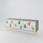 GUMMY BEARS TV-Lowboard mit 3 Türen in Grau