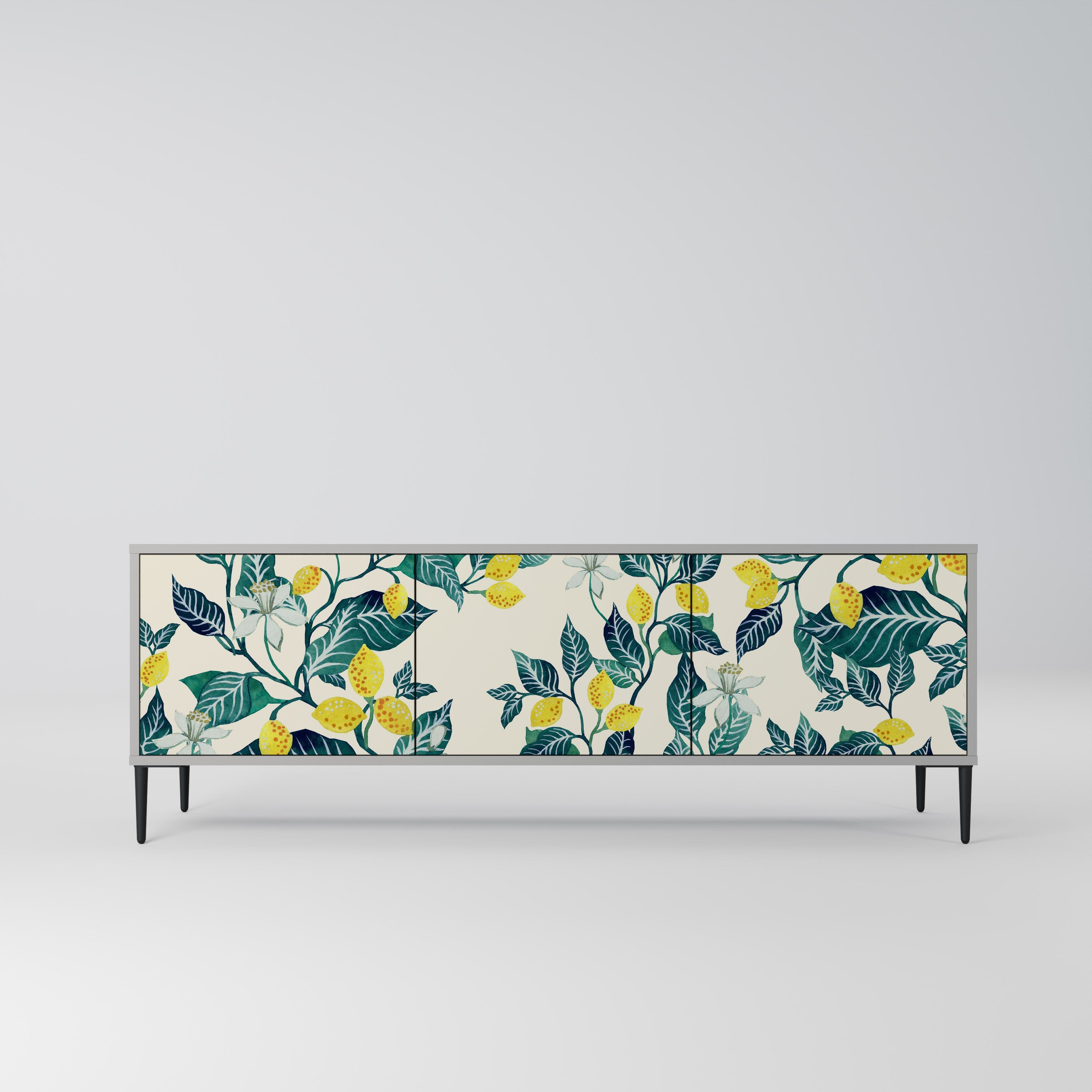 LEMON TREE 3-Door TV Stand in Grey Finish