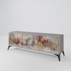 VEILED SUMMIT 3-Door TV Stand in Grey Finish