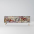 VEILED SUMMIT 3-Door TV Stand in Grey Finish