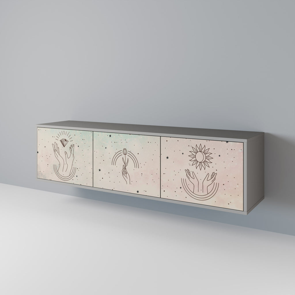 DELICATE BEAUTY TV-Lowboard mit 3 Türen in Grau