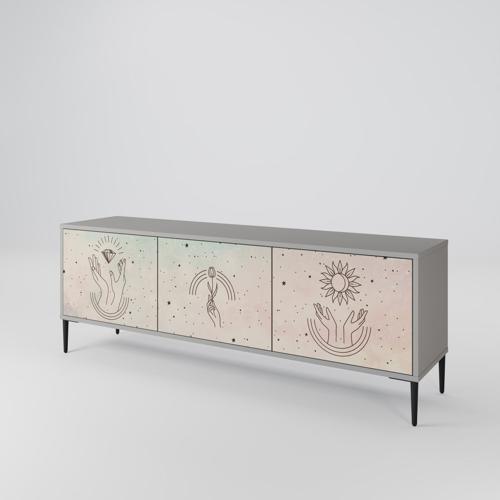 DELICATE BEAUTY TV-Lowboard mit 3 Türen in Grau