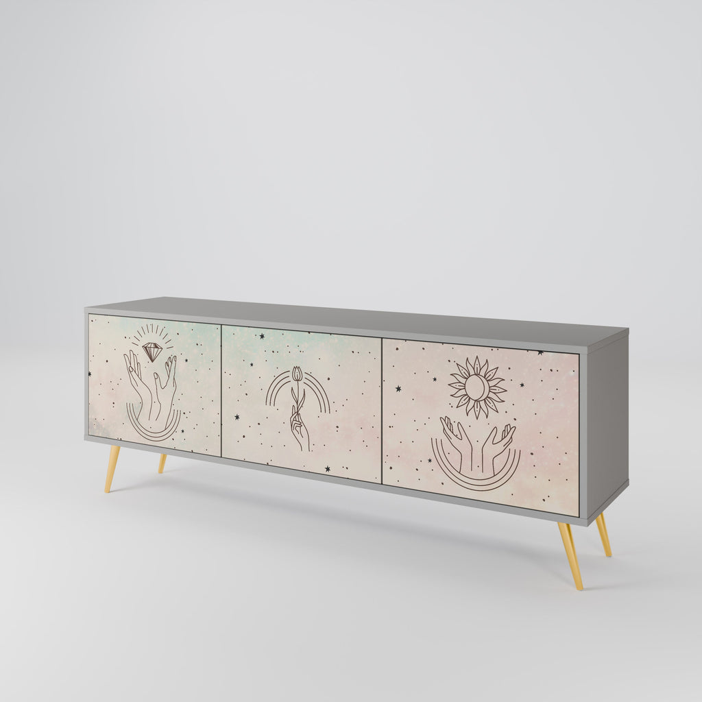 DELICATE BEAUTY TV-Lowboard mit 3 Türen in Grau