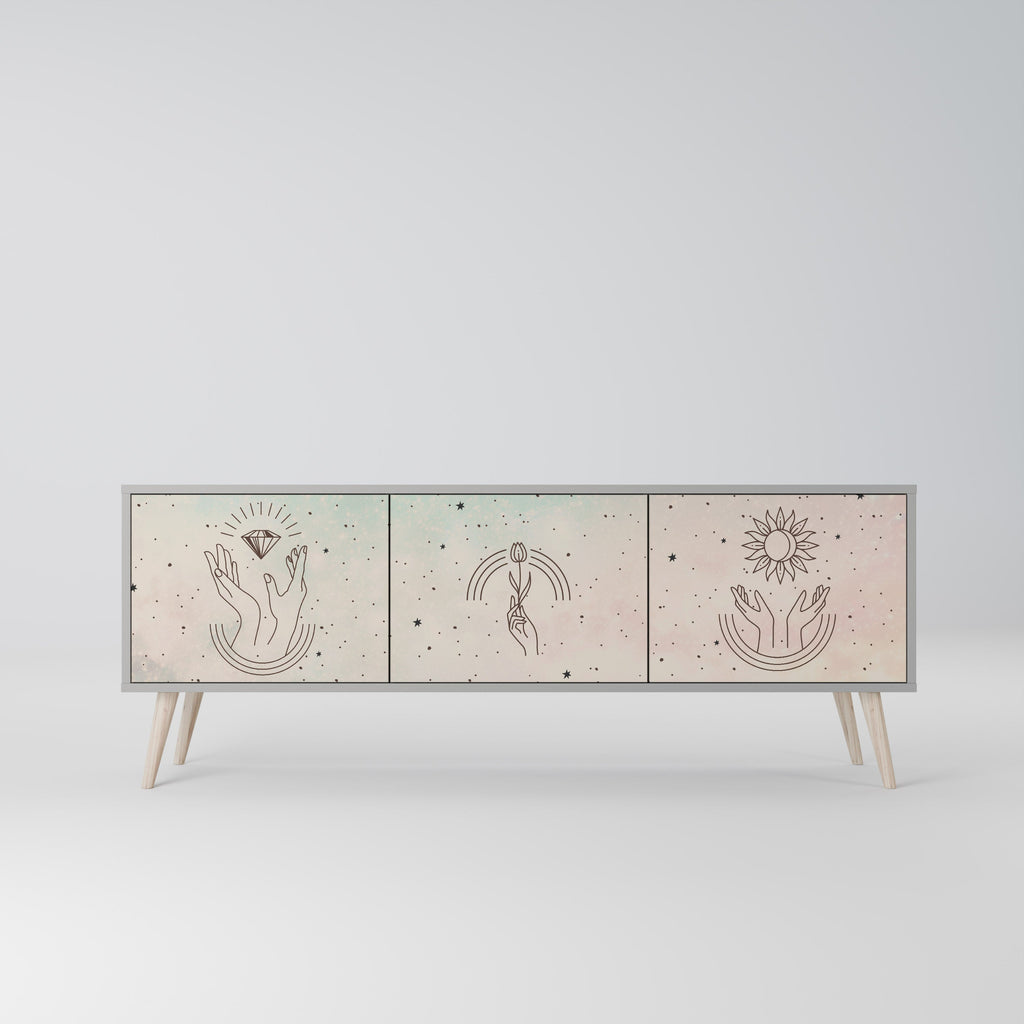 DELICATE BEAUTY TV-Lowboard mit 3 Türen in Grau