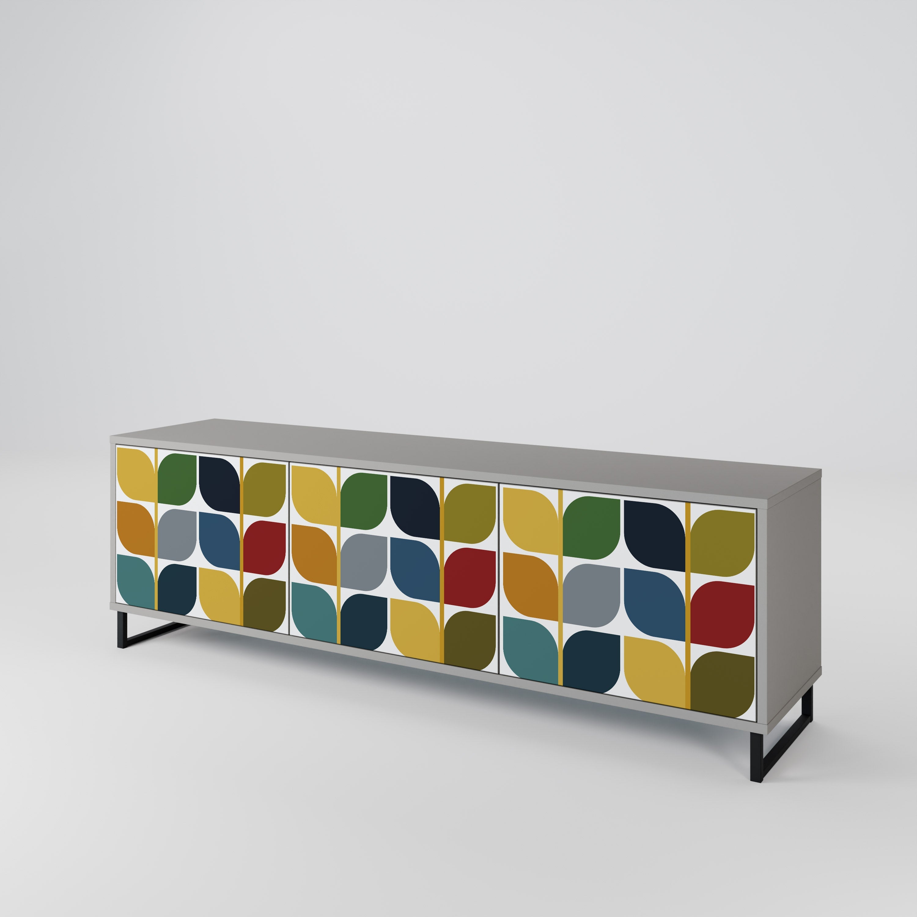 WEIGHTLESS HOURS TV-Lowboard mit 3 Türen in Grau