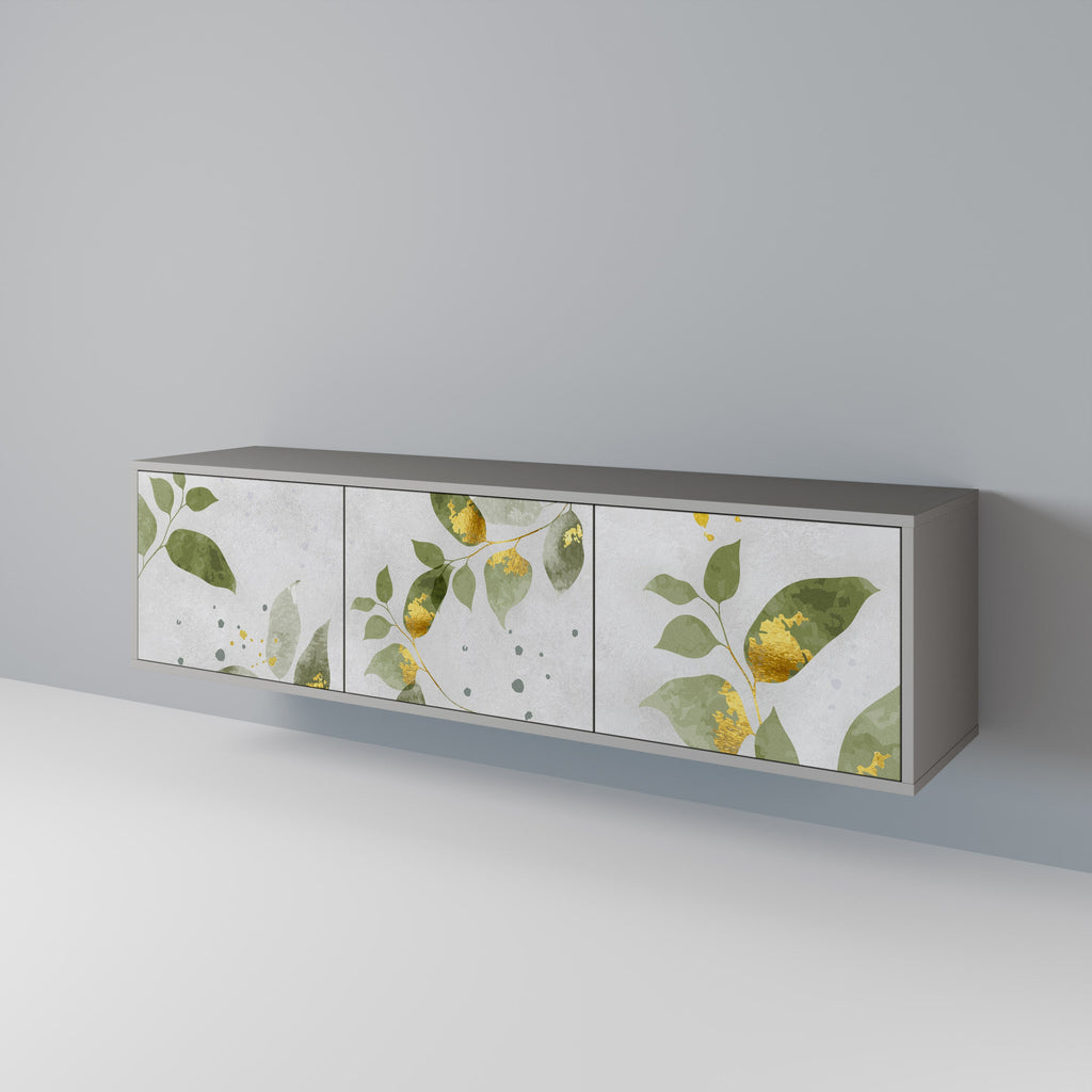 ELEGANT BOTANICS TV-Lowboard mit 3 Türen in Grau