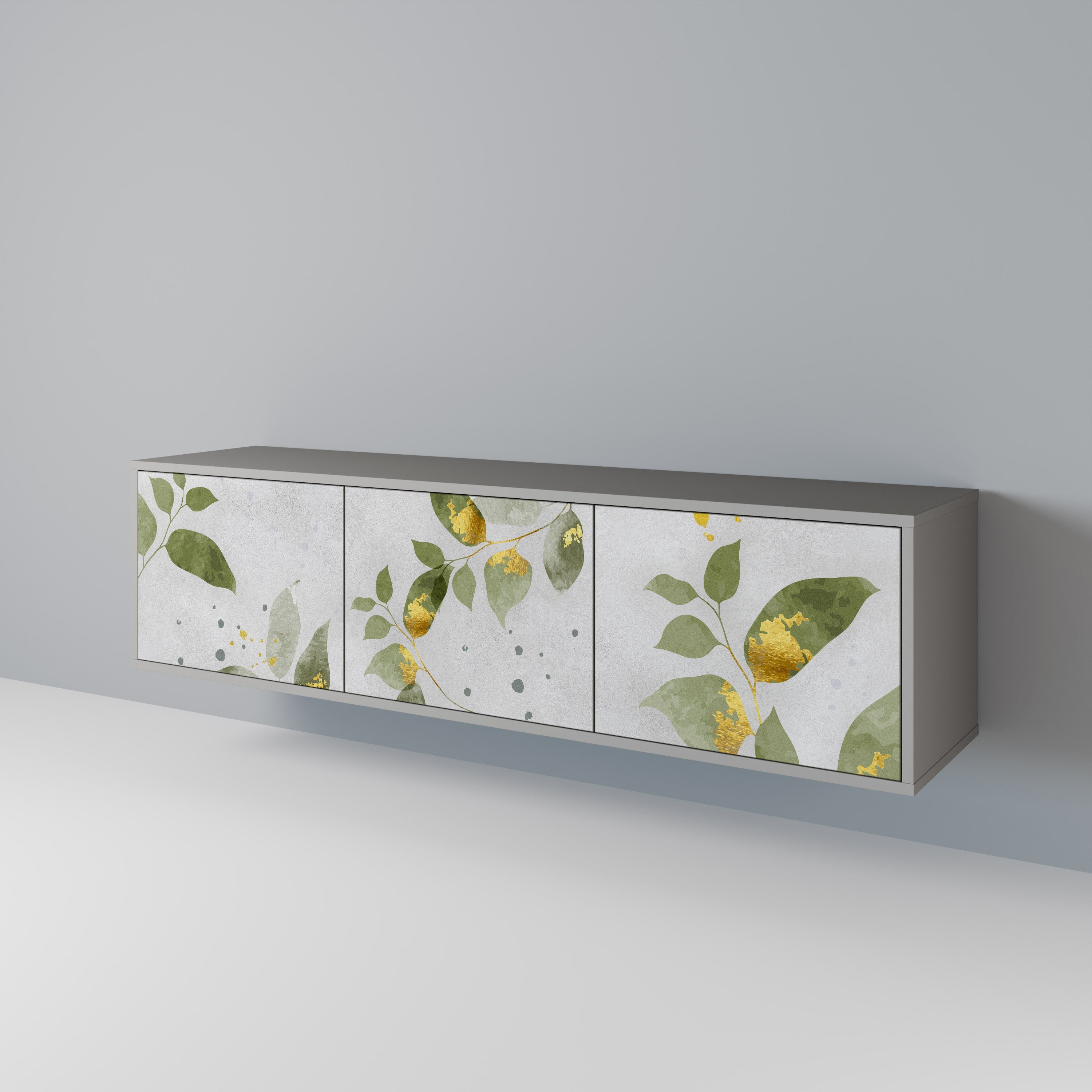 ELEGANT BOTANICS TV-Lowboard mit 3 Türen in Grau