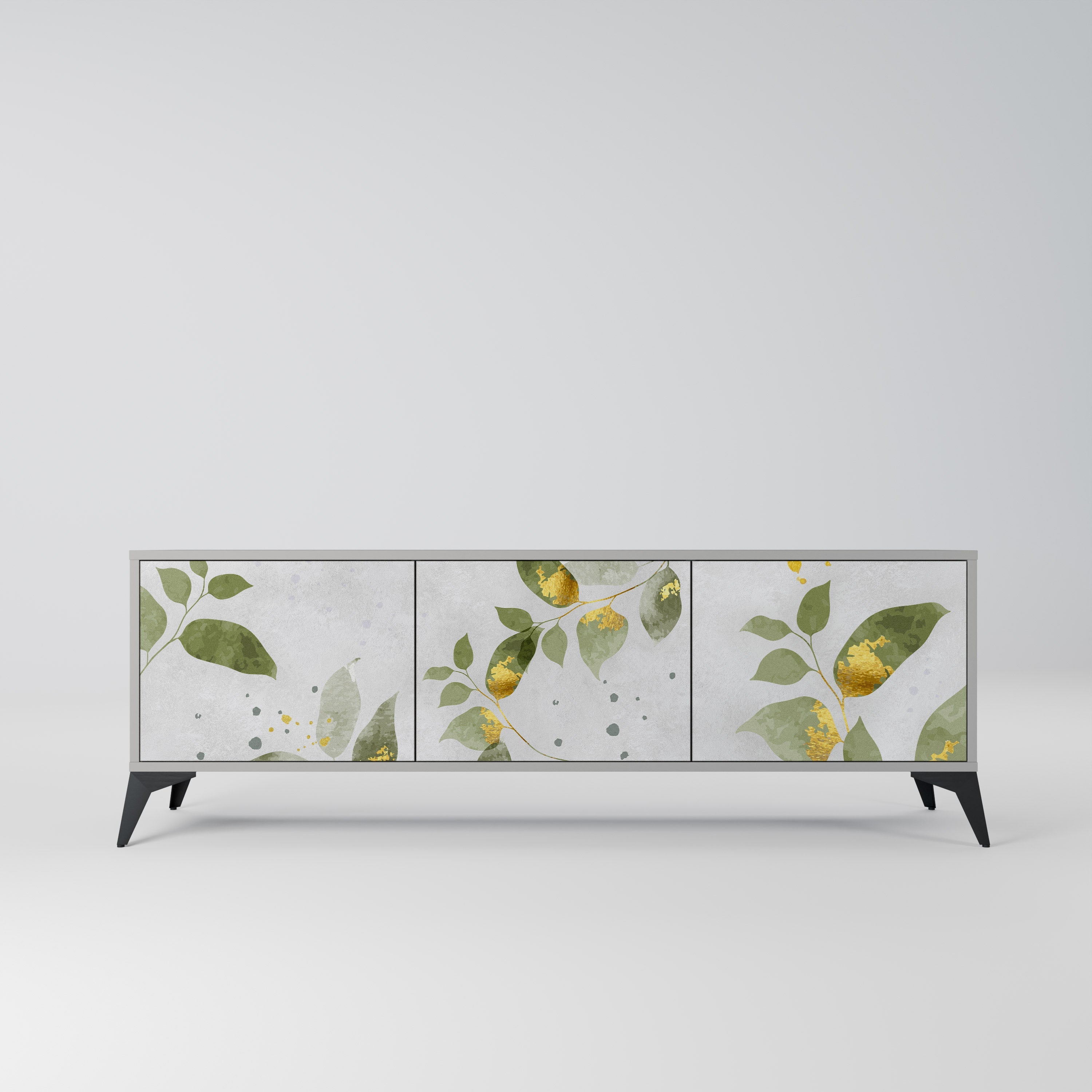 ELEGANT BOTANICS 3-Door TV Stand in Grey Finish