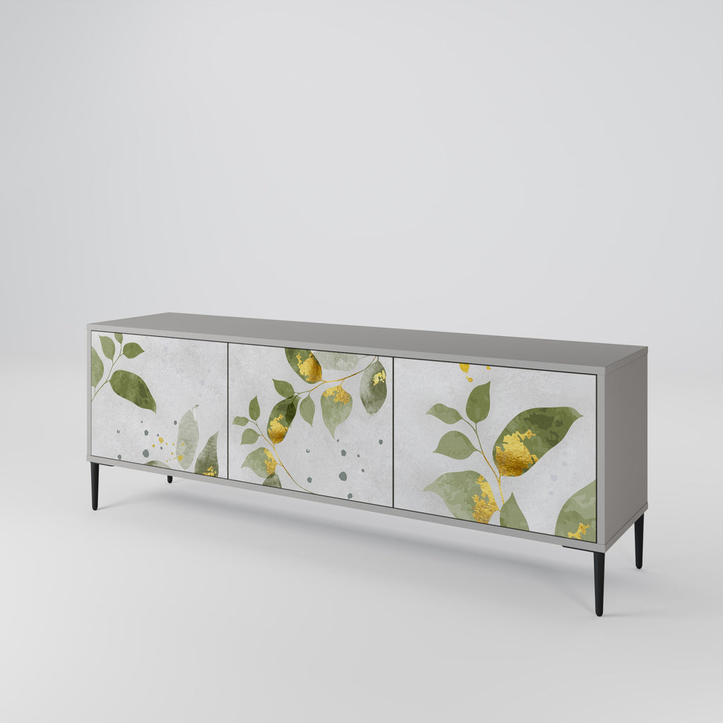 ELEGANT BOTANICS TV-Lowboard mit 3 Türen in Grau