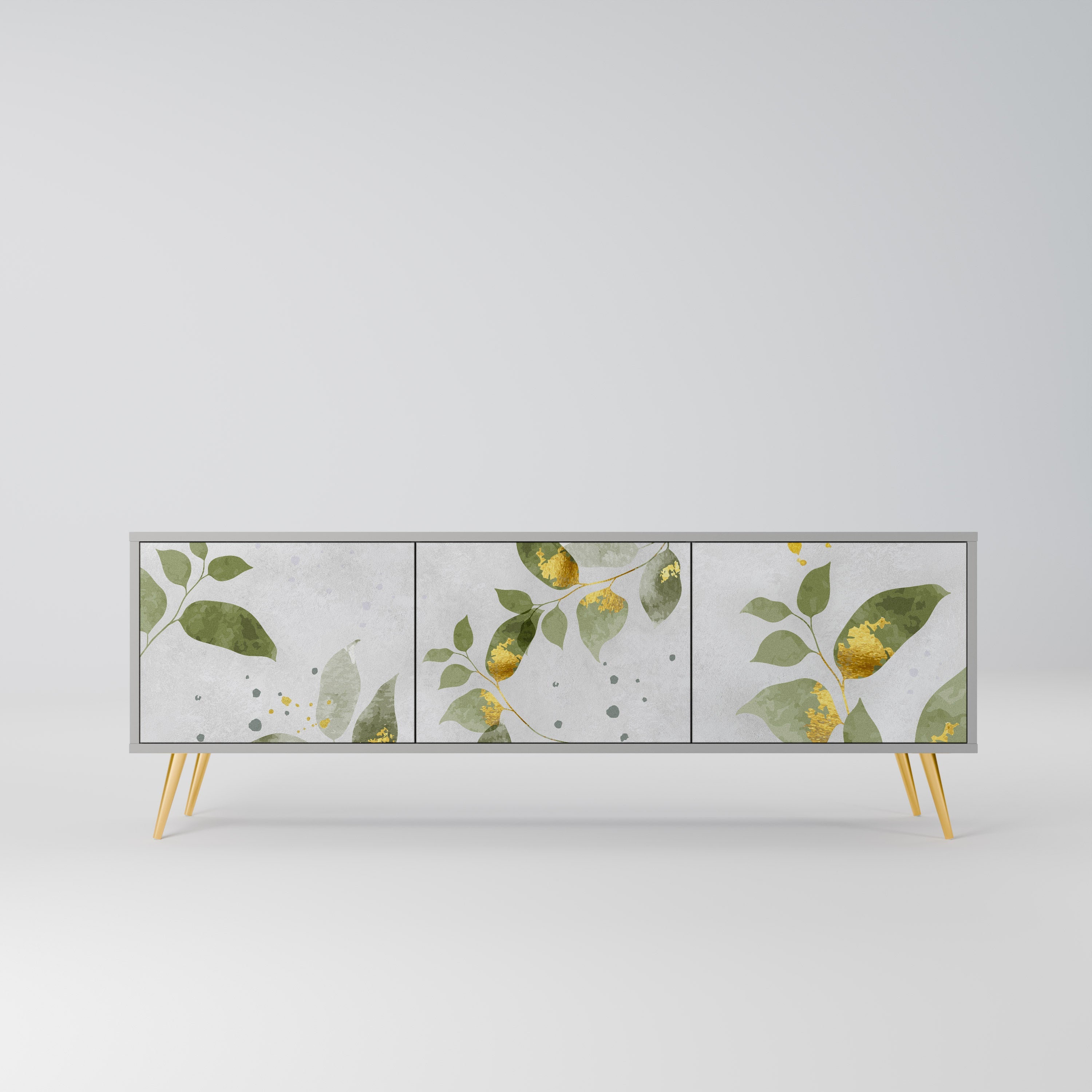 ELEGANT BOTANICS 3-Door TV Stand in Grey Finish