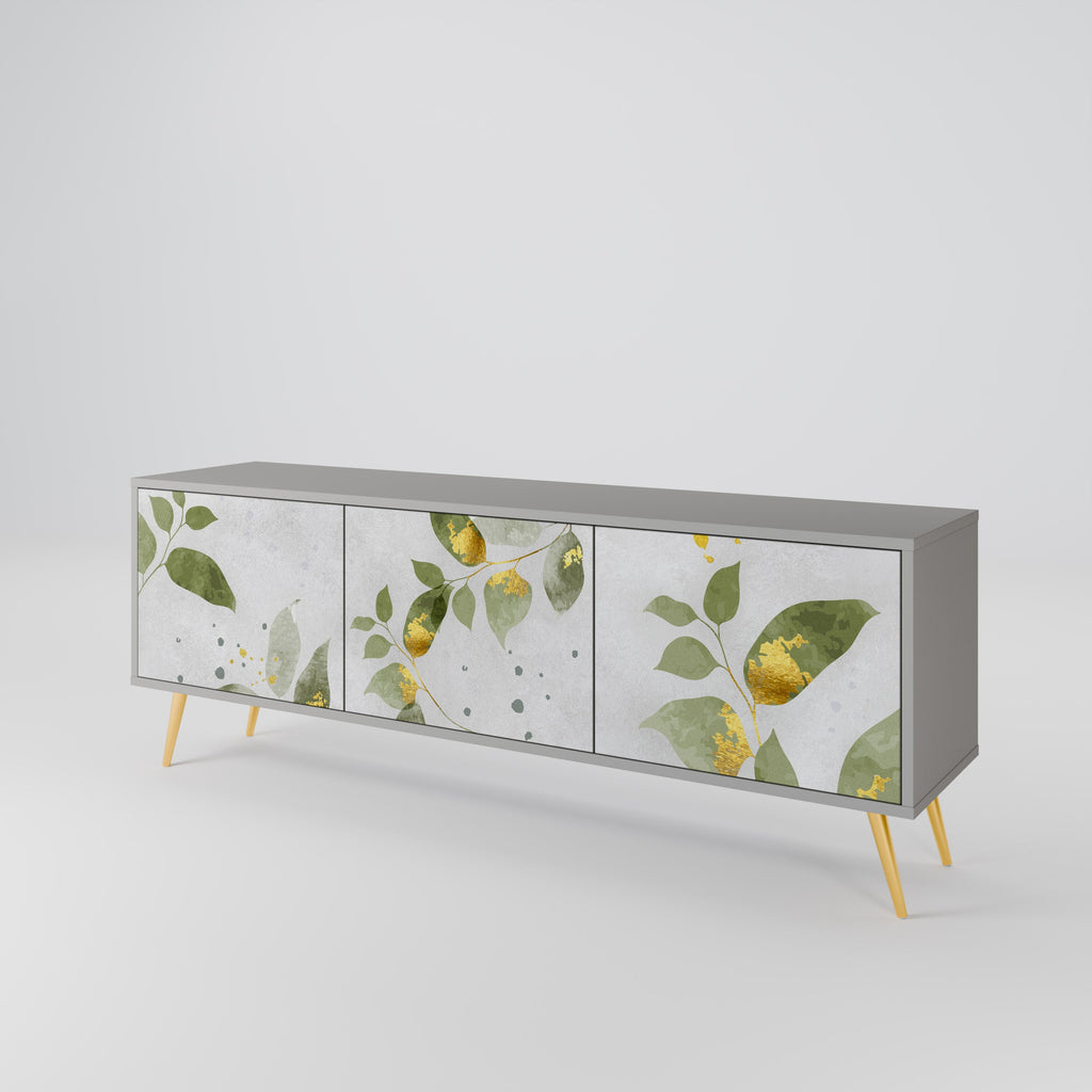 ELEGANT BOTANICS TV-Lowboard mit 3 Türen in Grau