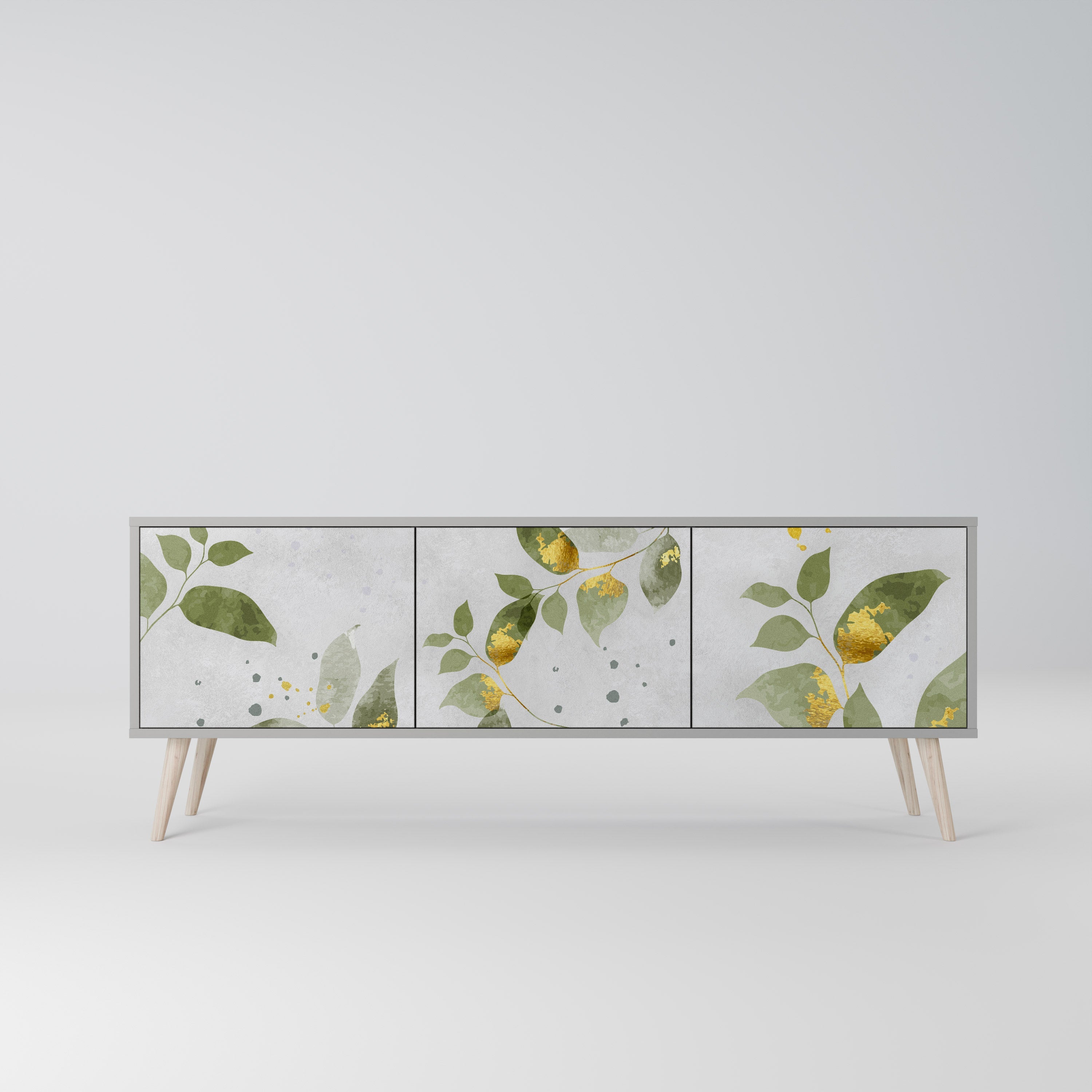 ELEGANT BOTANICS 3-Door TV Stand in Grey Finish