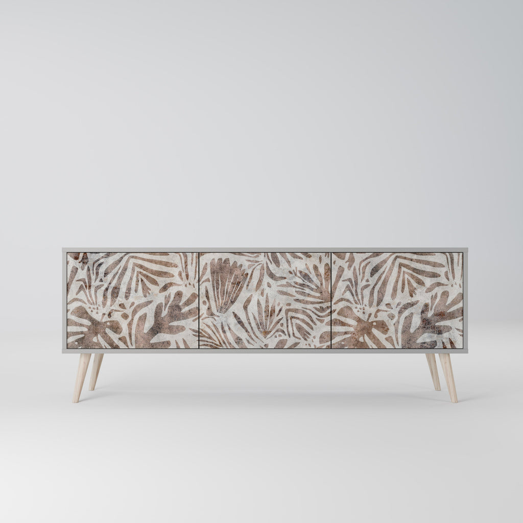 PASSING TIME 3-Door TV Stand in Grey Finish