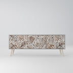 PASSING TIME 3-Door TV Stand in Grey Finish