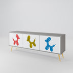 CHILDHOOD MEMORY TV-Lowboard mit 3 Türen in Grau