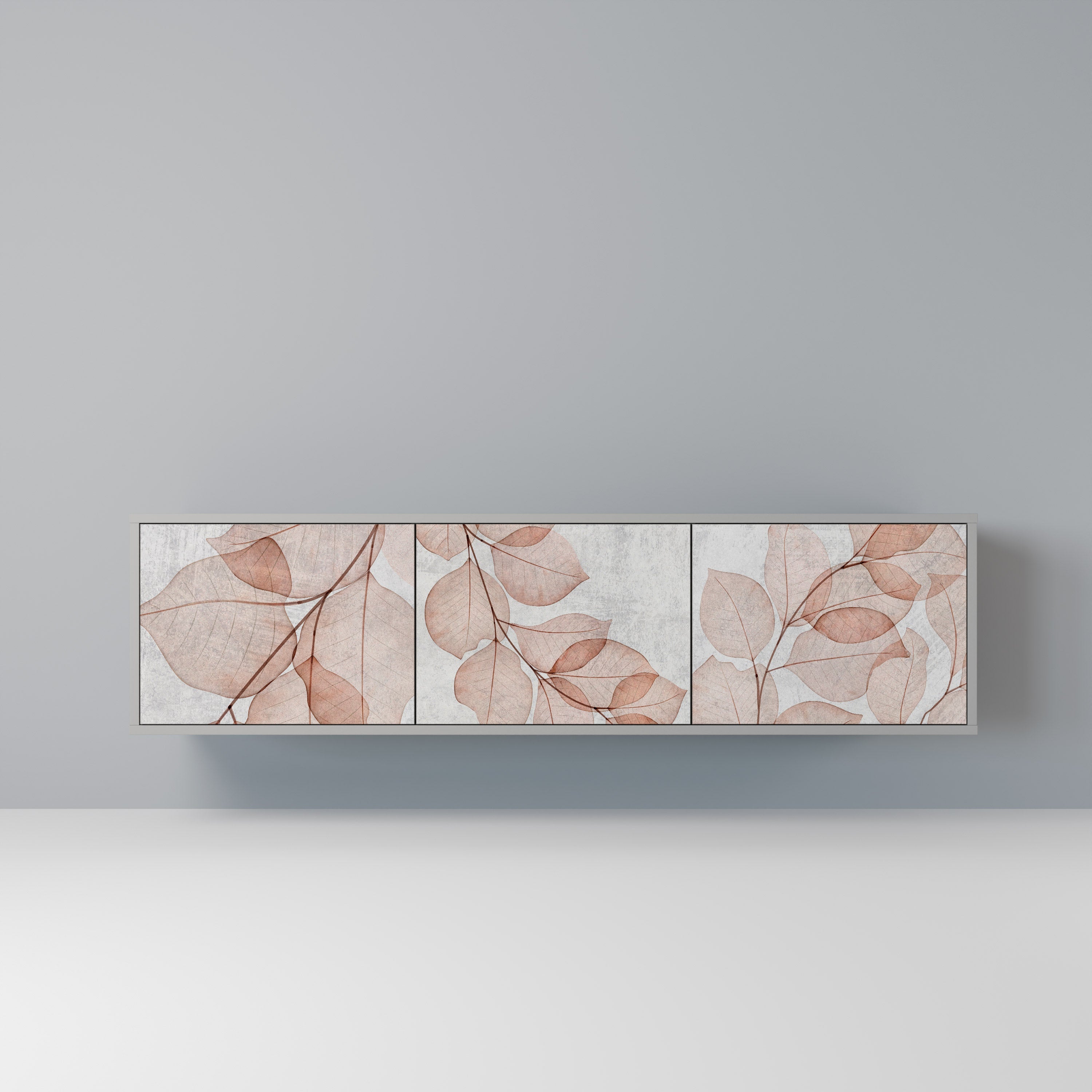 AUTUMN FRAGILITY 3-Door TV Stand in Grey Finish