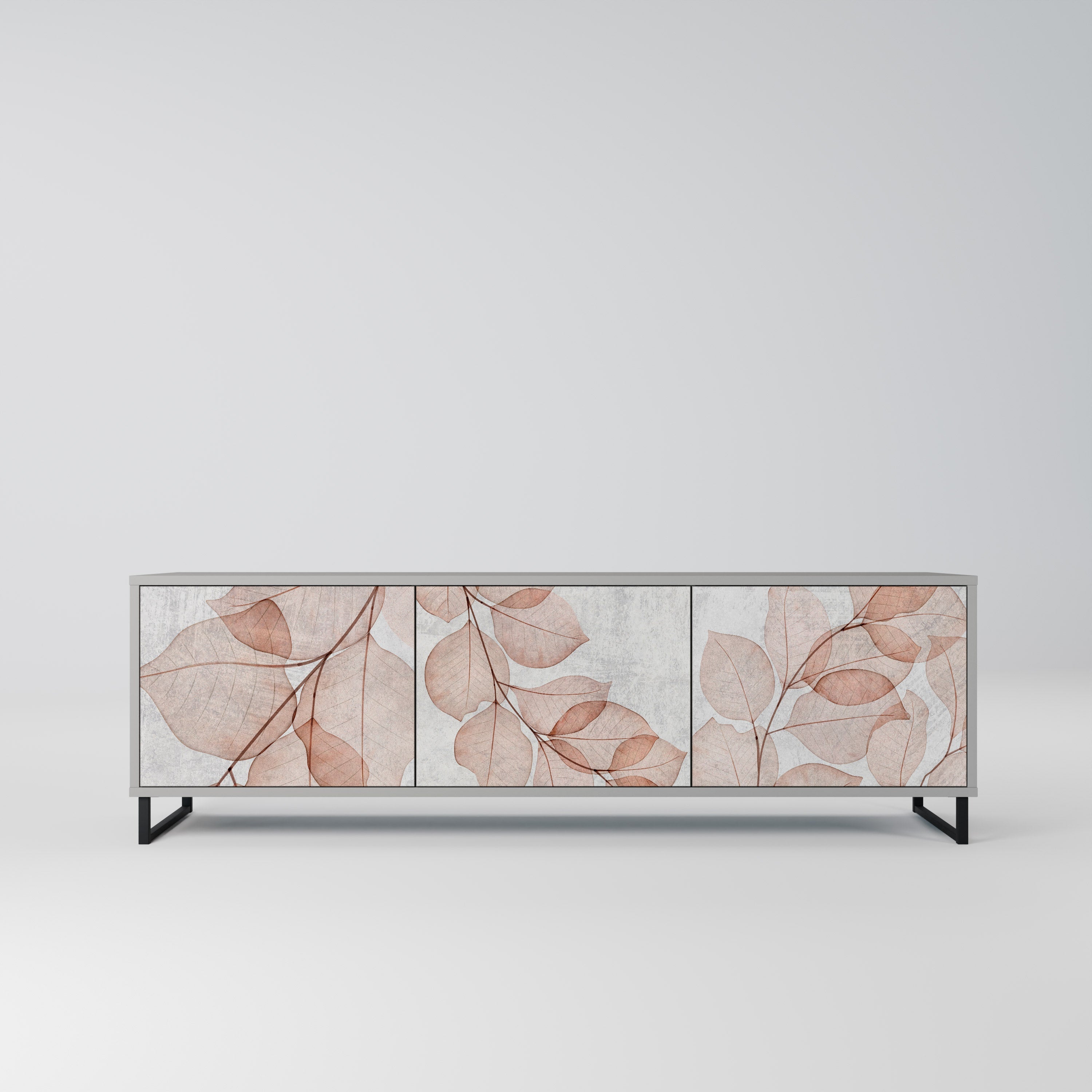 AUTUMN FRAGILITY 3-Door TV Stand in Grey Finish