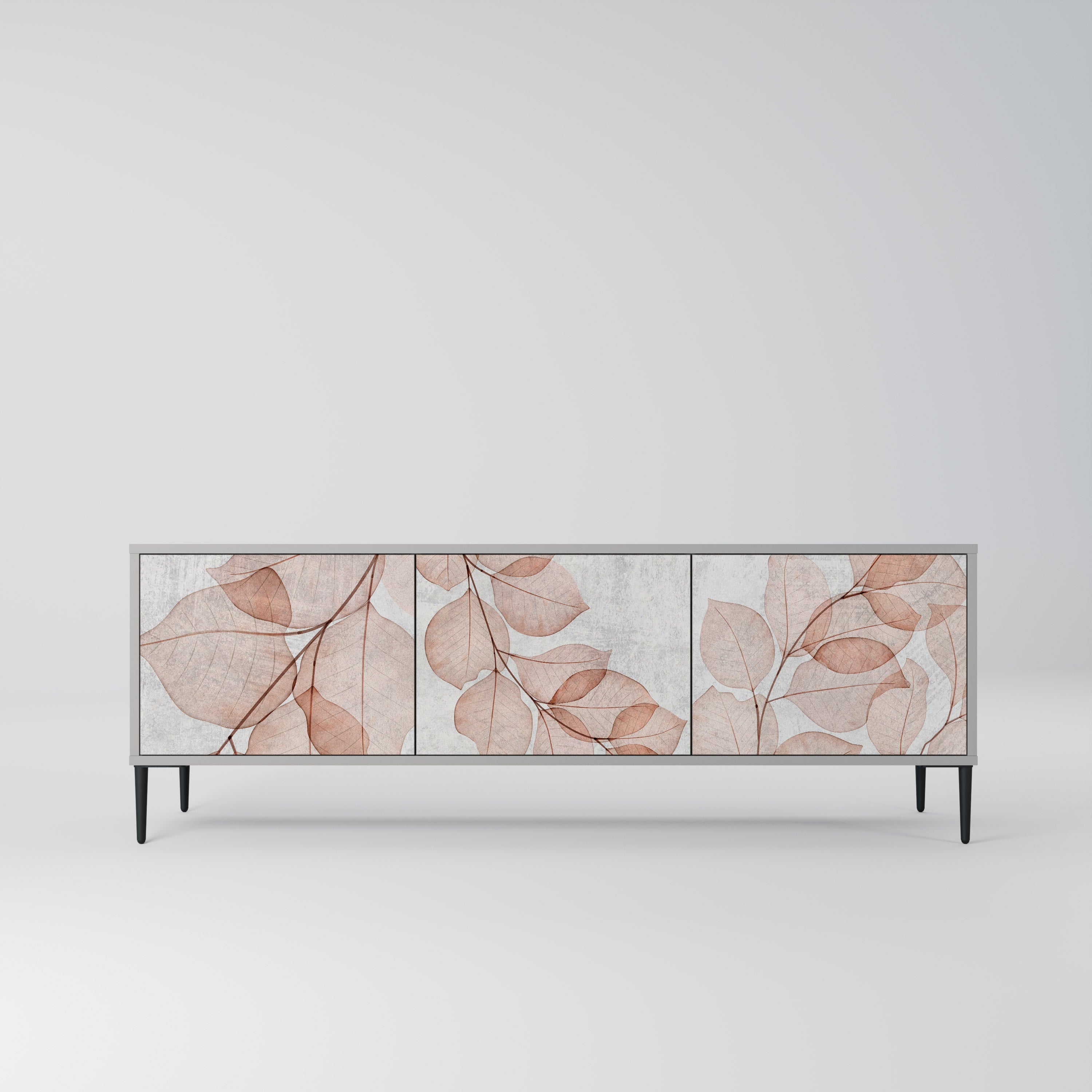 AUTUMN FRAGILITY 3-Door TV Stand in Grey Finish