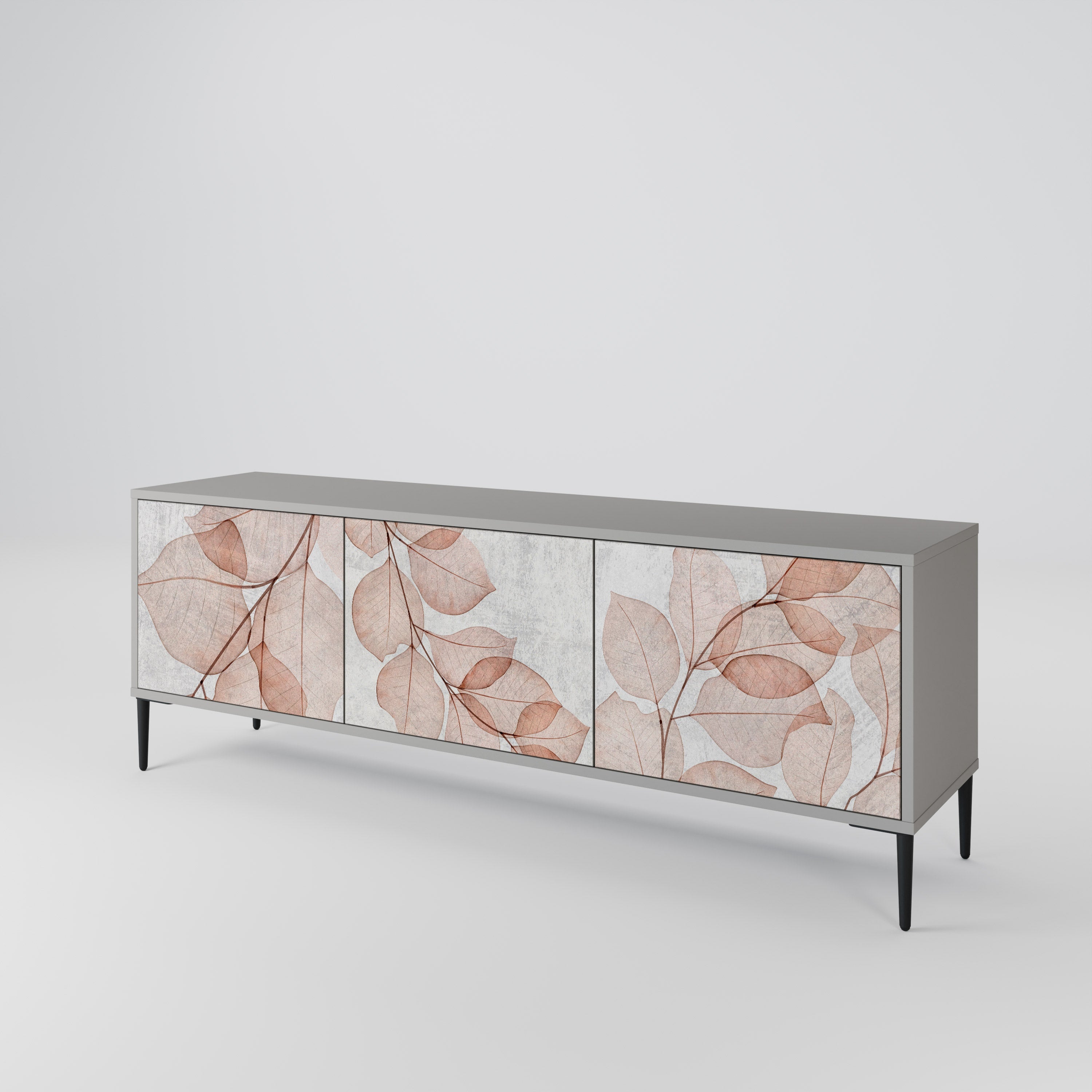 AUTUMN FRAGILITY 3-Door TV Stand in Grey Finish