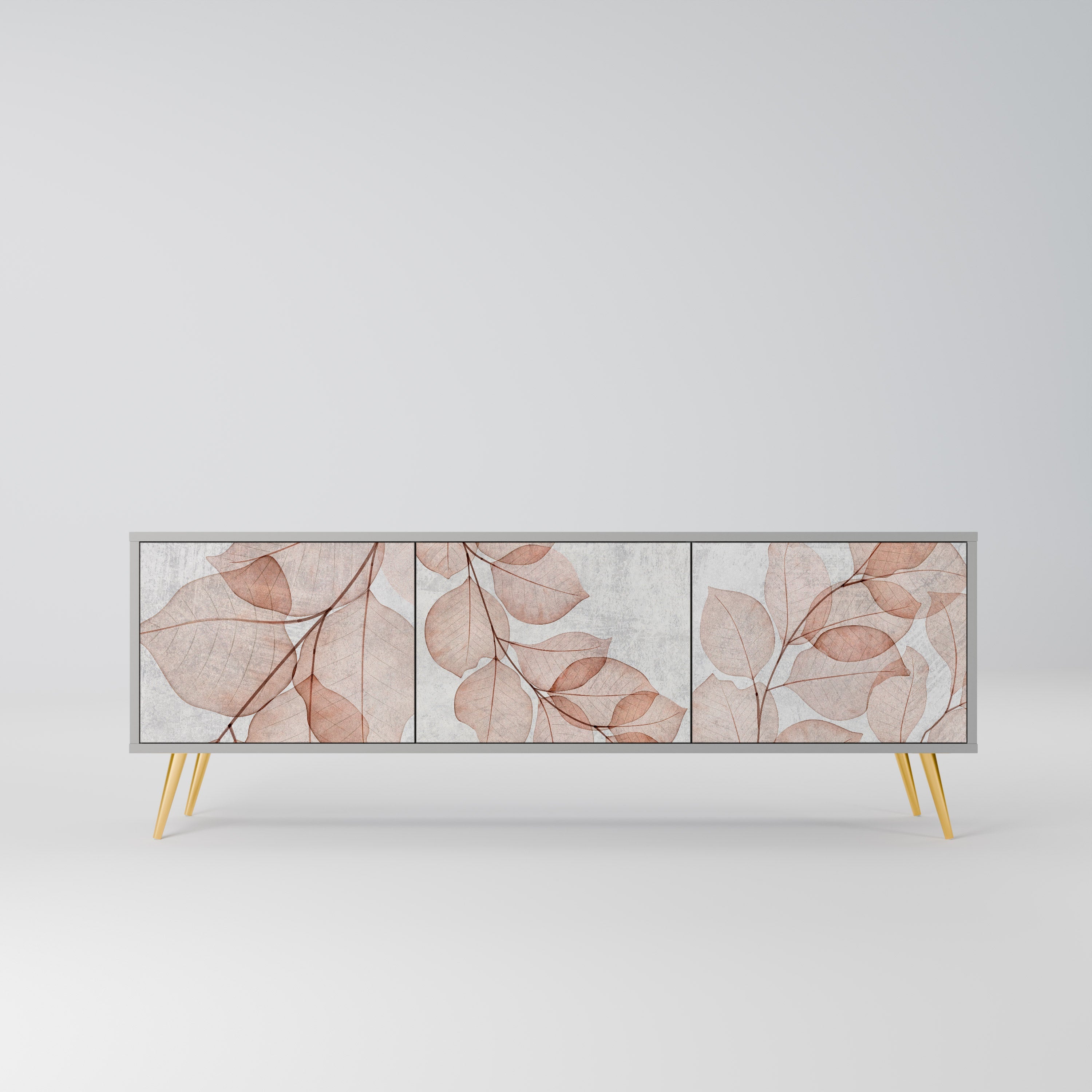 AUTUMN FRAGILITY 3-Door TV Stand in Grey Finish