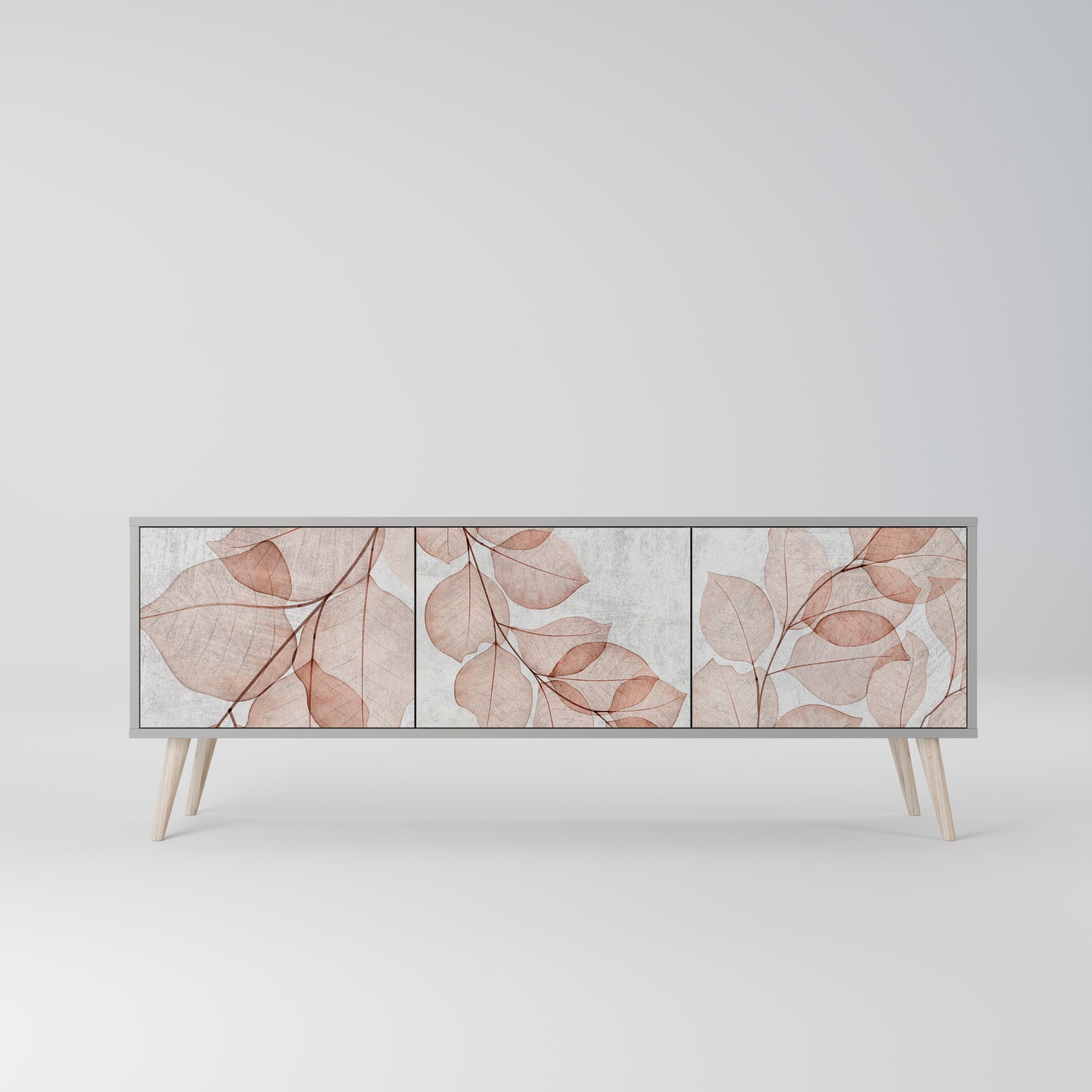 AUTUMN FRAGILITY 3-Door TV Stand in Grey Finish