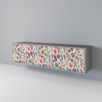 AUTUMN SUNDRIES 3-Door TV Stand in Grey Finish