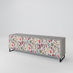 AUTUMN SUNDRIES 3-Door TV Stand in Grey Finish