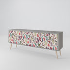 AUTUMN SUNDRIES 3-Door TV Stand in Grey Finish