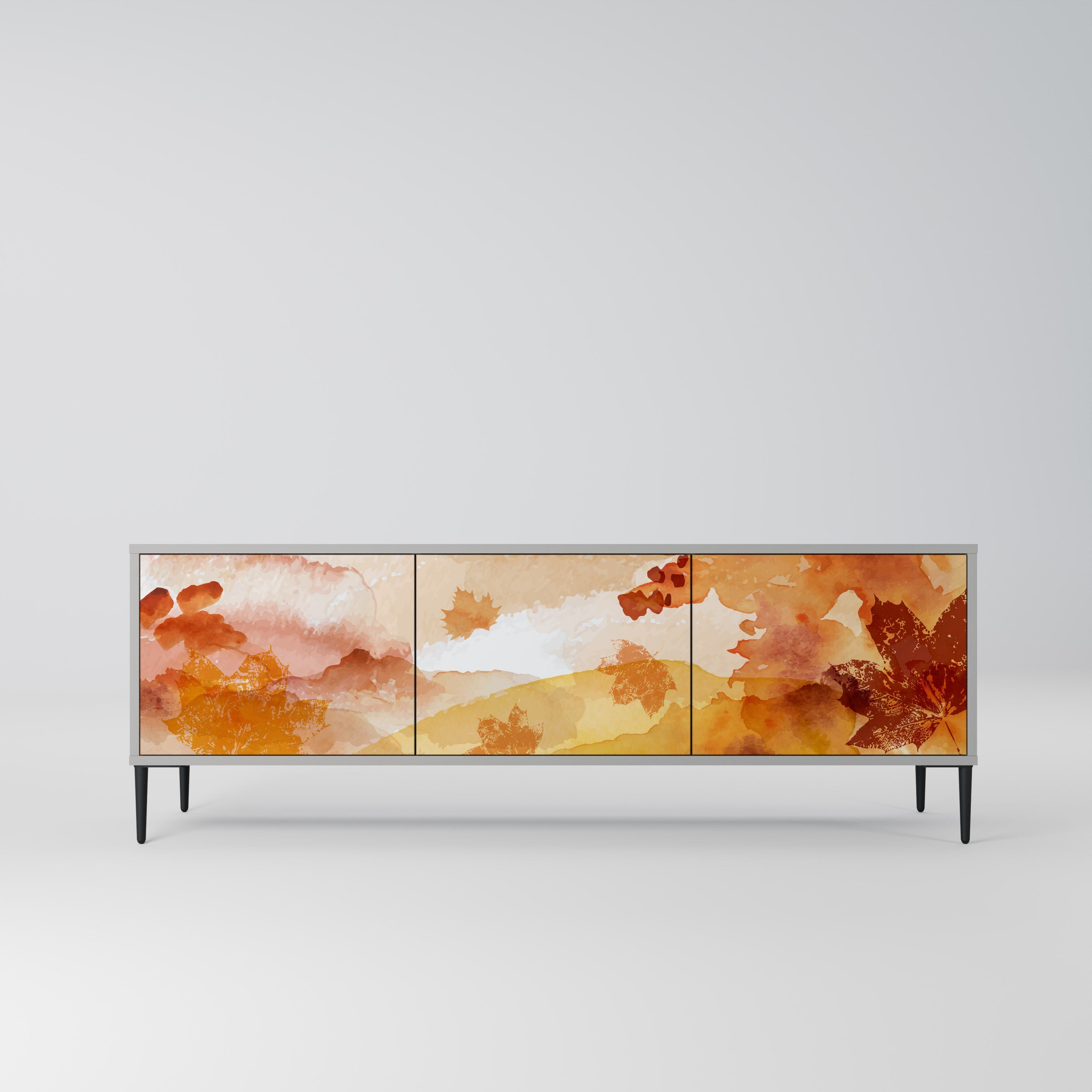 TRACES OF AUTUMN 3-Door TV Stand in Grey Finish