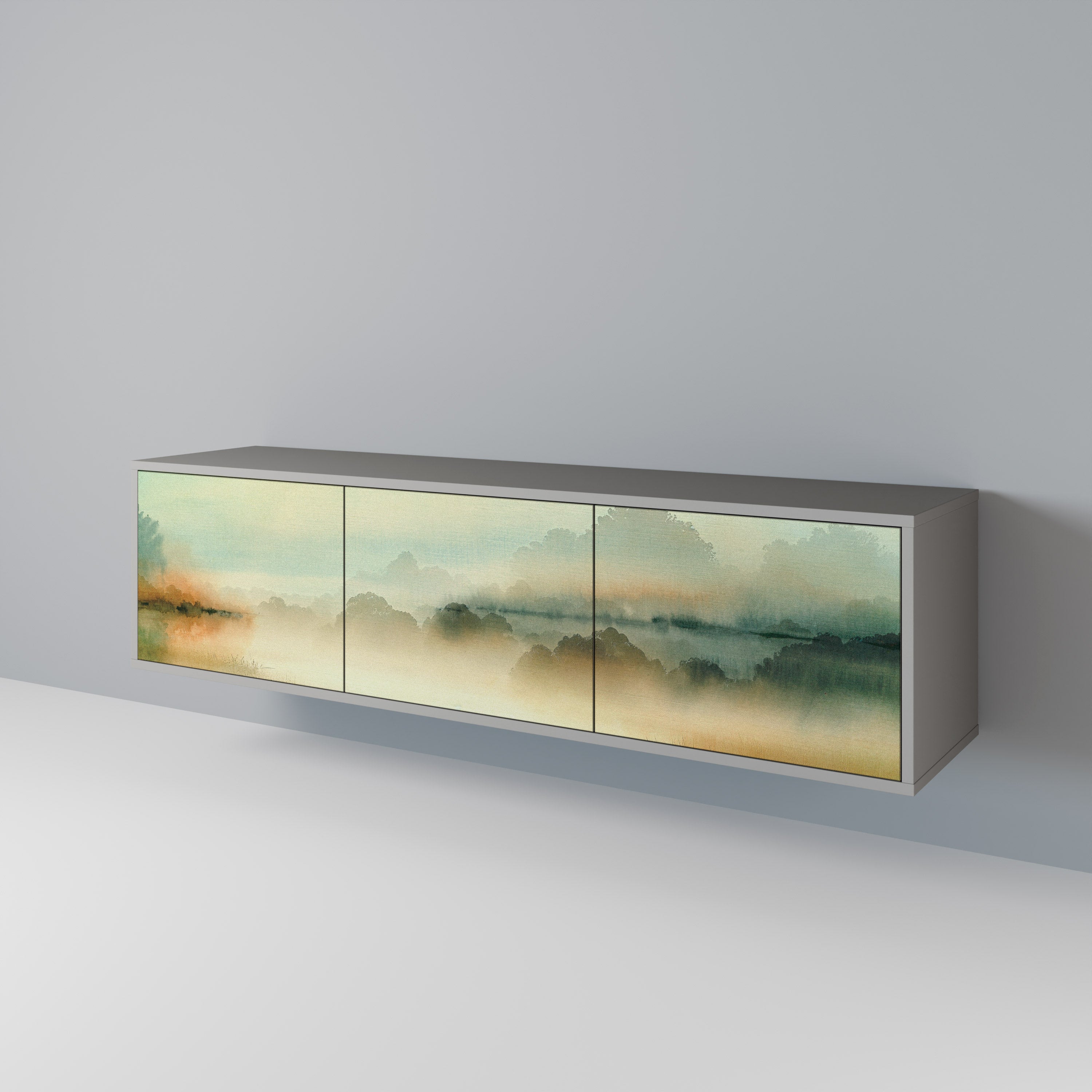 MORNING BY THE LAKE TV-Lowboard mit 3 Türen in Grau
