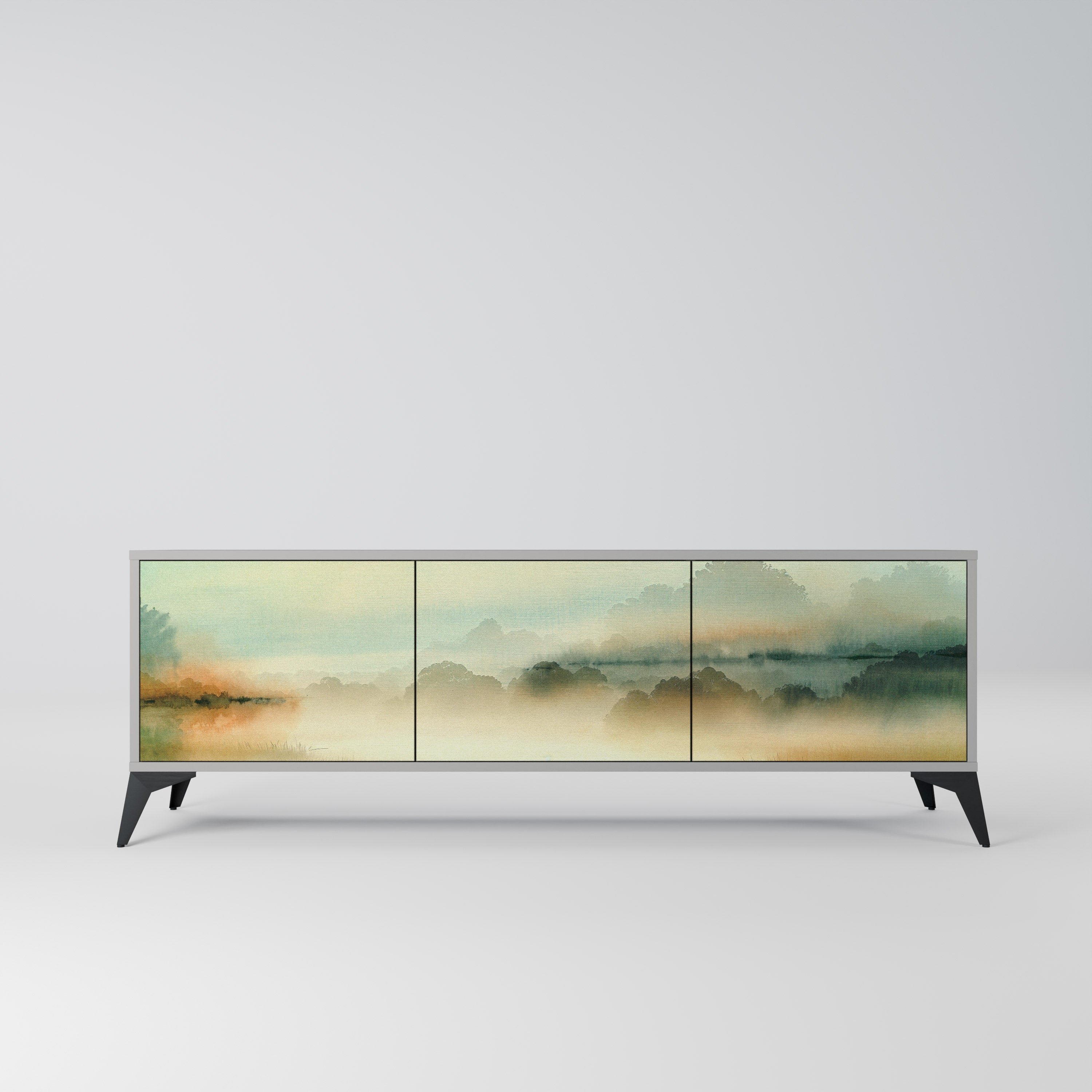 MORNING BY THE LAKE TV-Lowboard mit 3 Türen in Grau