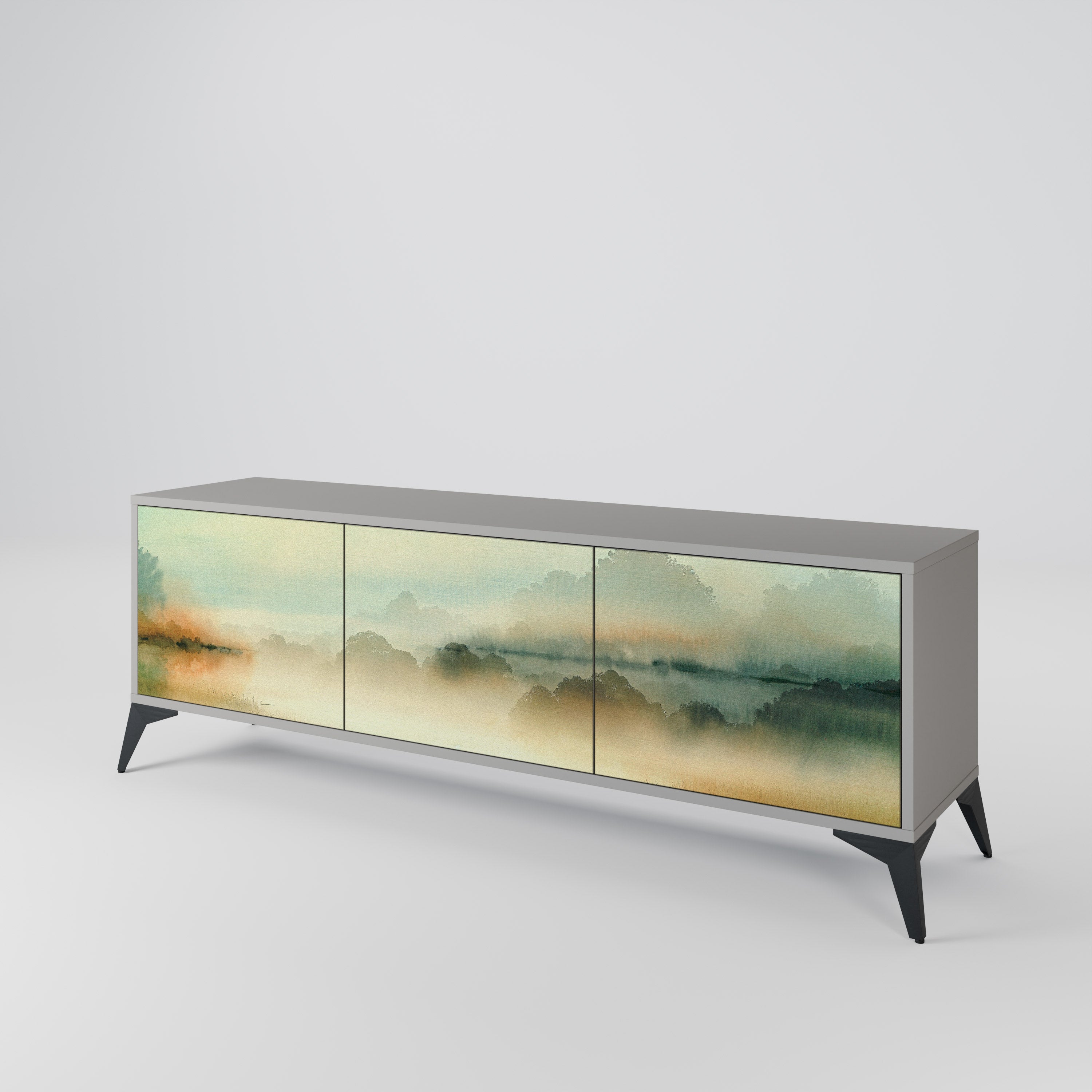 MORNING BY THE LAKE TV-Lowboard mit 3 Türen in Grau