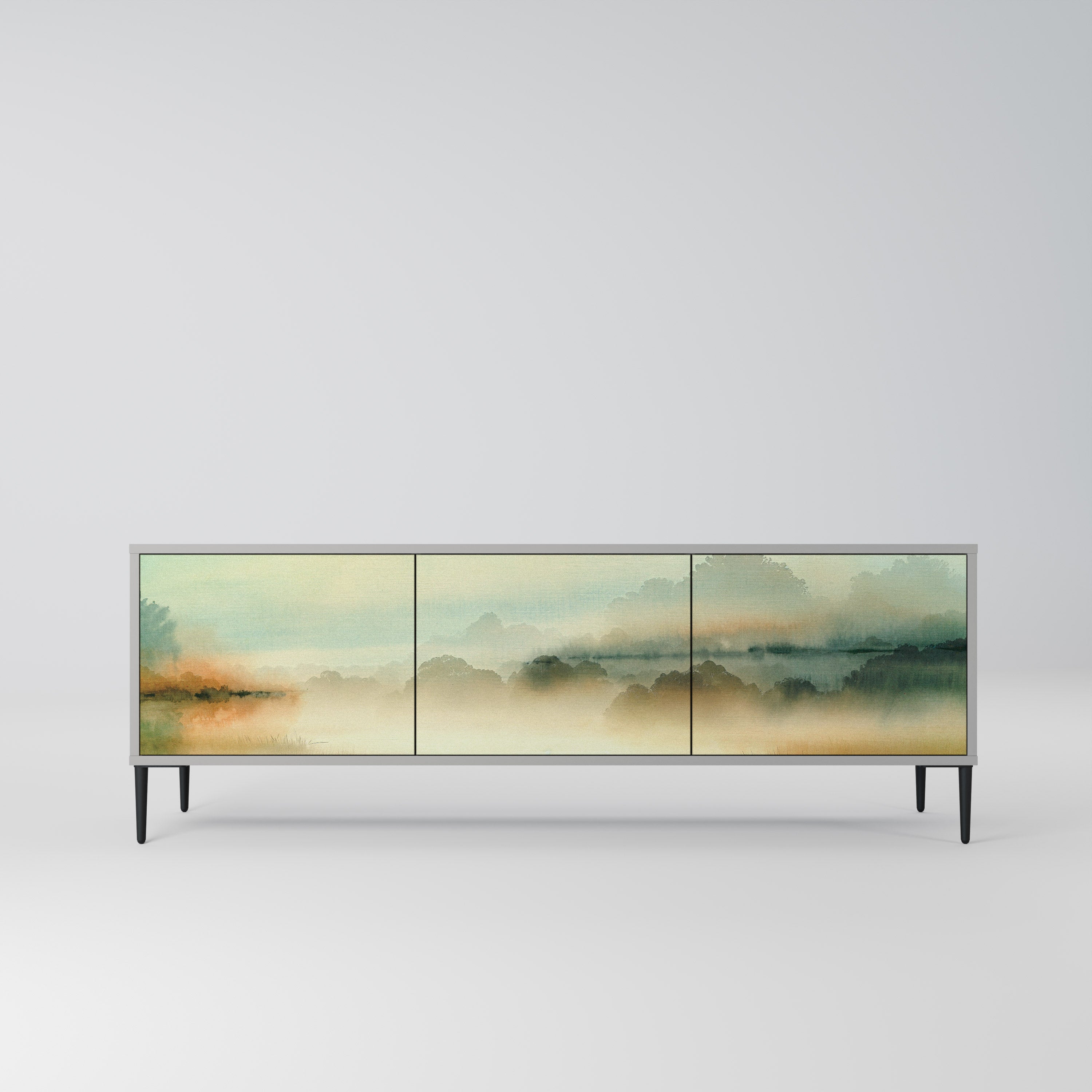 MORNING BY THE LAKE TV-Lowboard mit 3 Türen in Grau