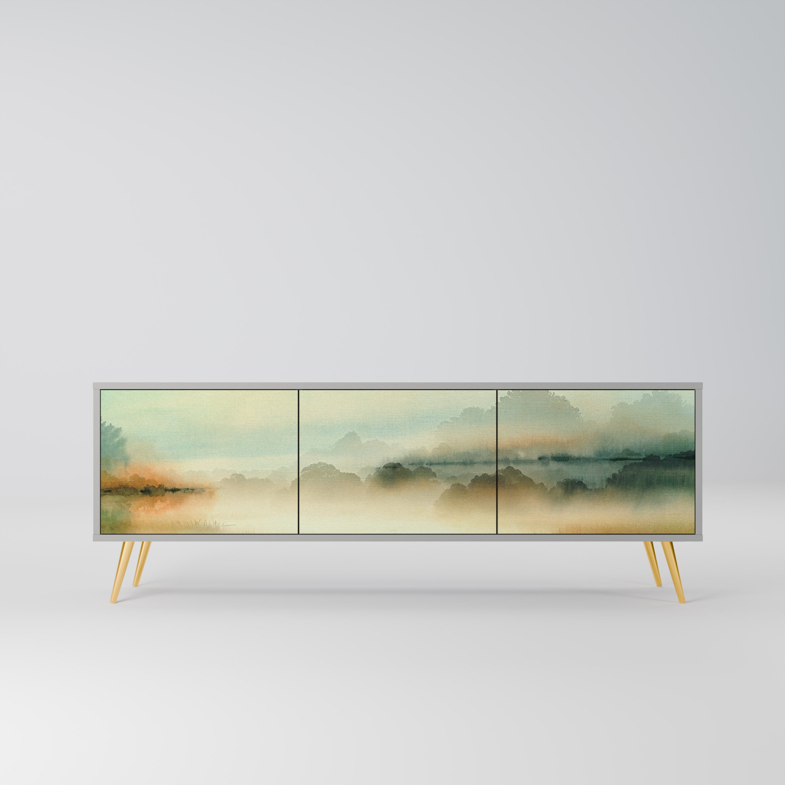MORNING BY THE LAKE TV-Lowboard mit 3 Türen in Grau