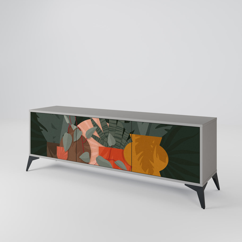 TROPICAL COMPOSITION TV-Lowboard mit 3 Türen in Grau