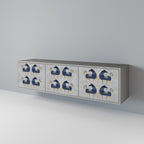 MAJESTIC STEED TV-Lowboard mit 3 Türen in Grau