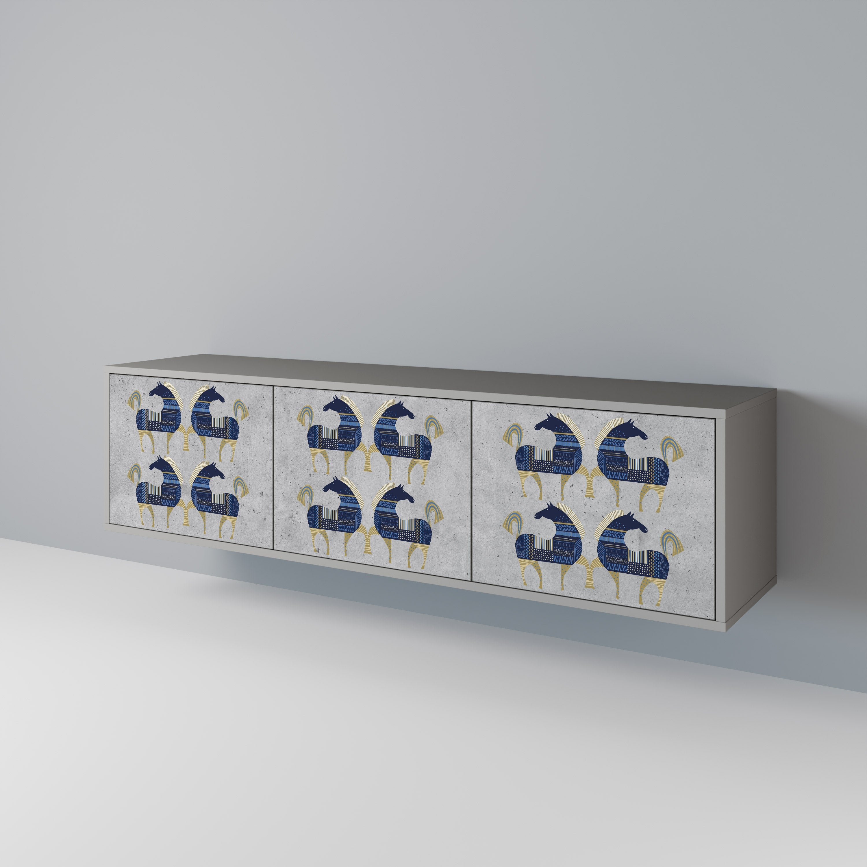 MAJESTIC STEED TV-Lowboard mit 3 Türen in Grau