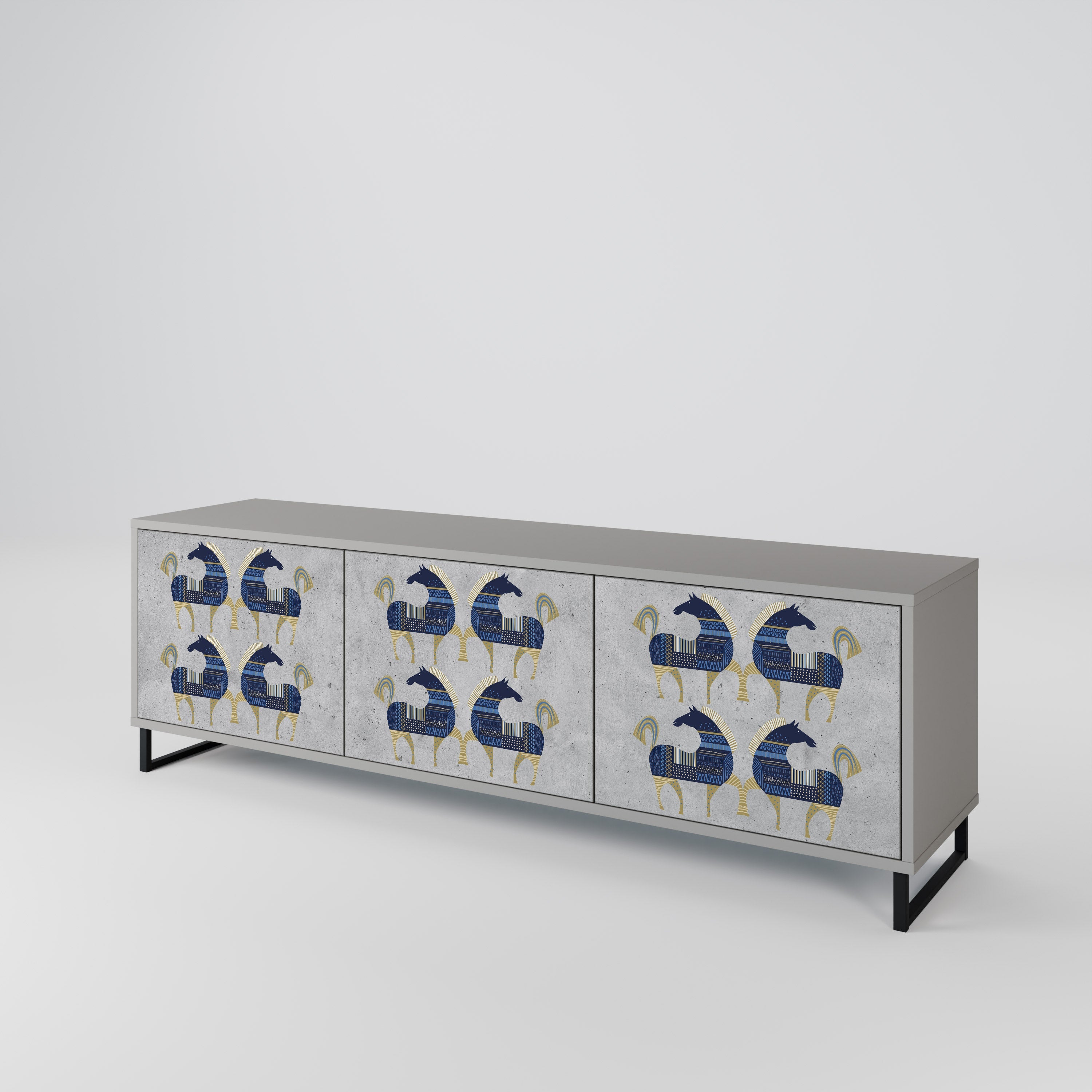MAJESTIC STEED TV-Lowboard mit 3 Türen in Grau