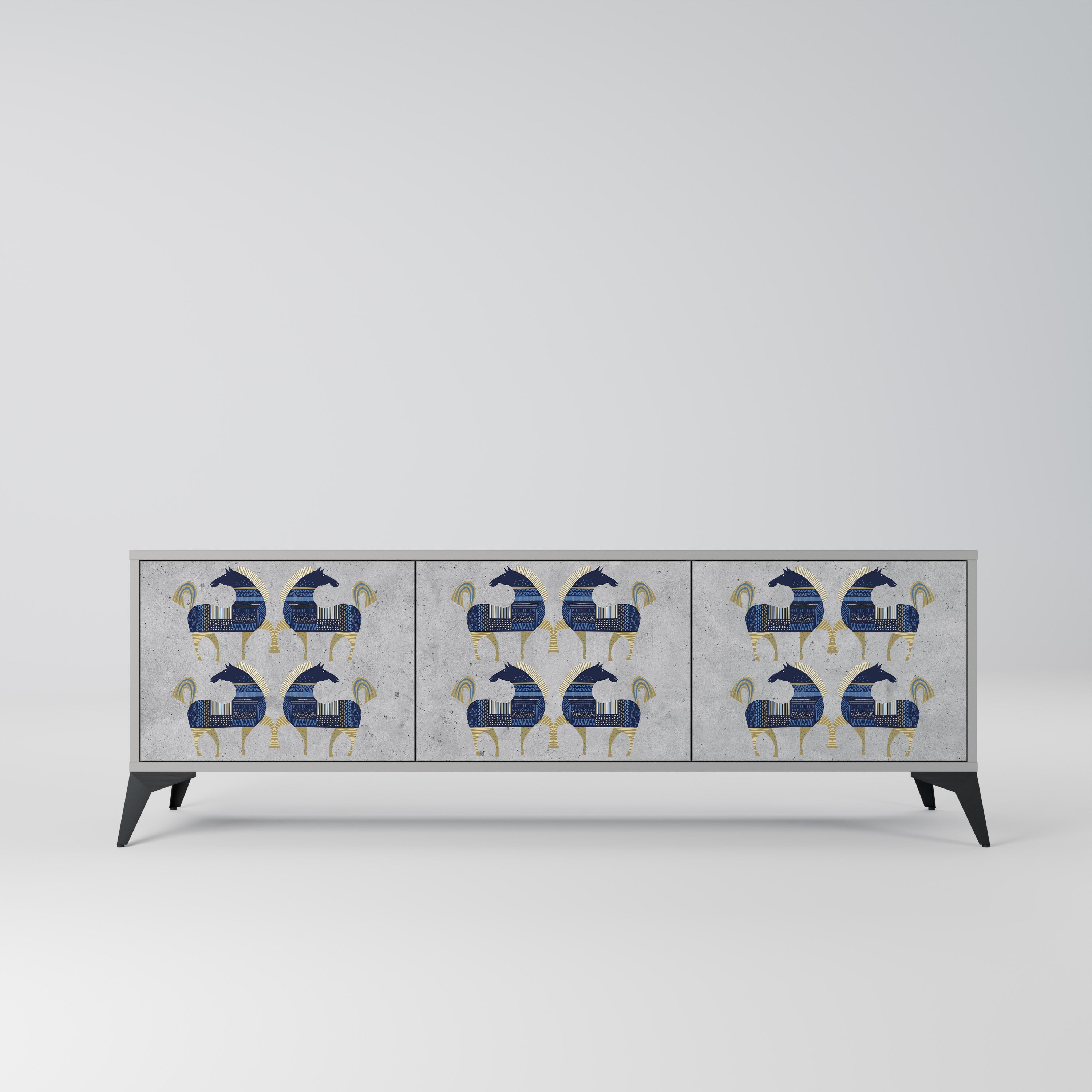 MAJESTIC STEED TV-Lowboard mit 3 Türen in Grau