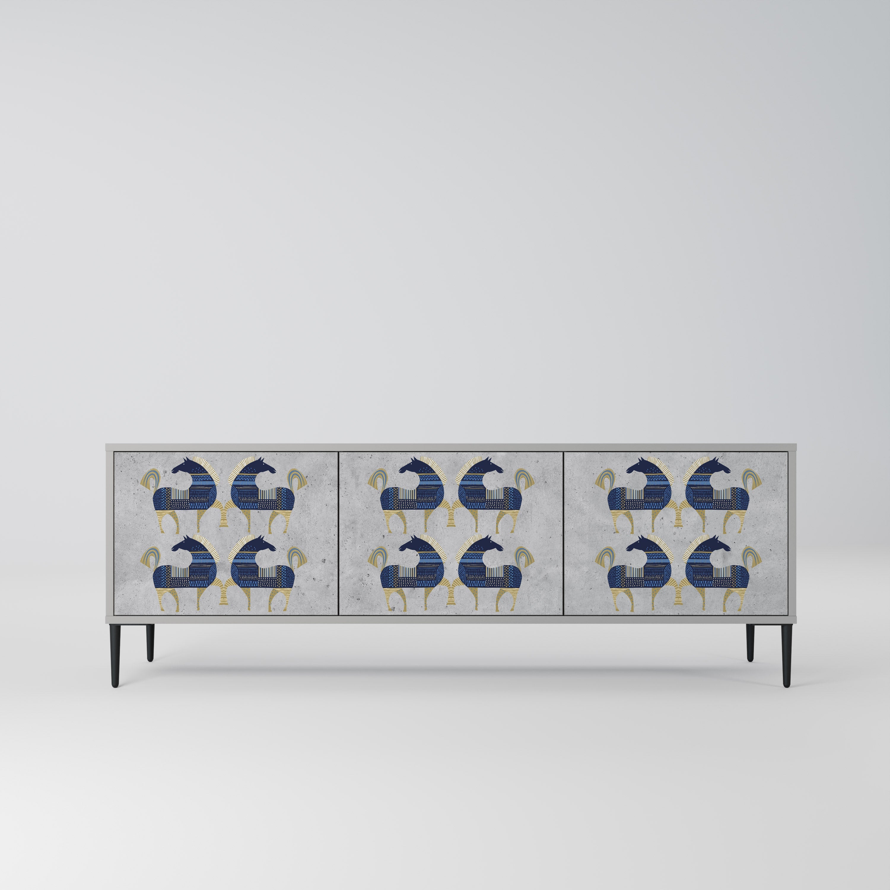 MAJESTIC STEED TV-Lowboard mit 3 Türen in Grau