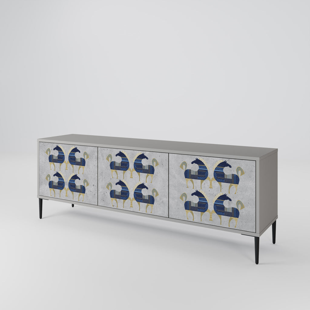 MAJESTIC STEED TV-Lowboard mit 3 Türen in Grau