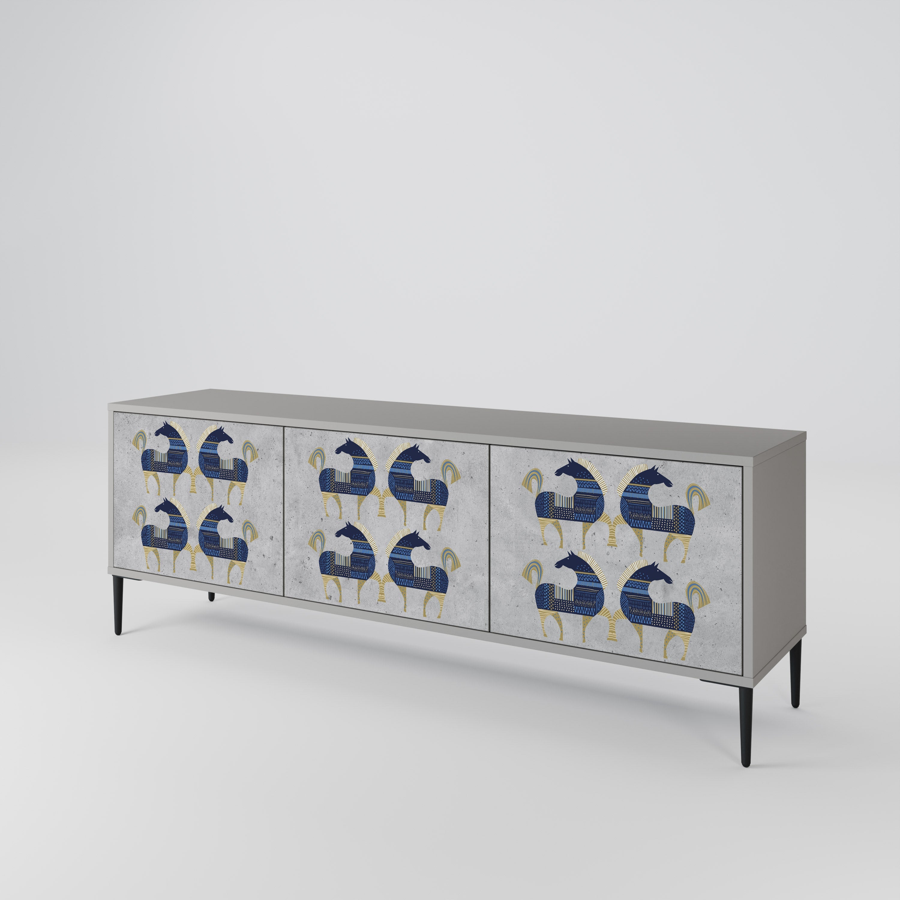 MAJESTIC STEED TV-Lowboard mit 3 Türen in Grau