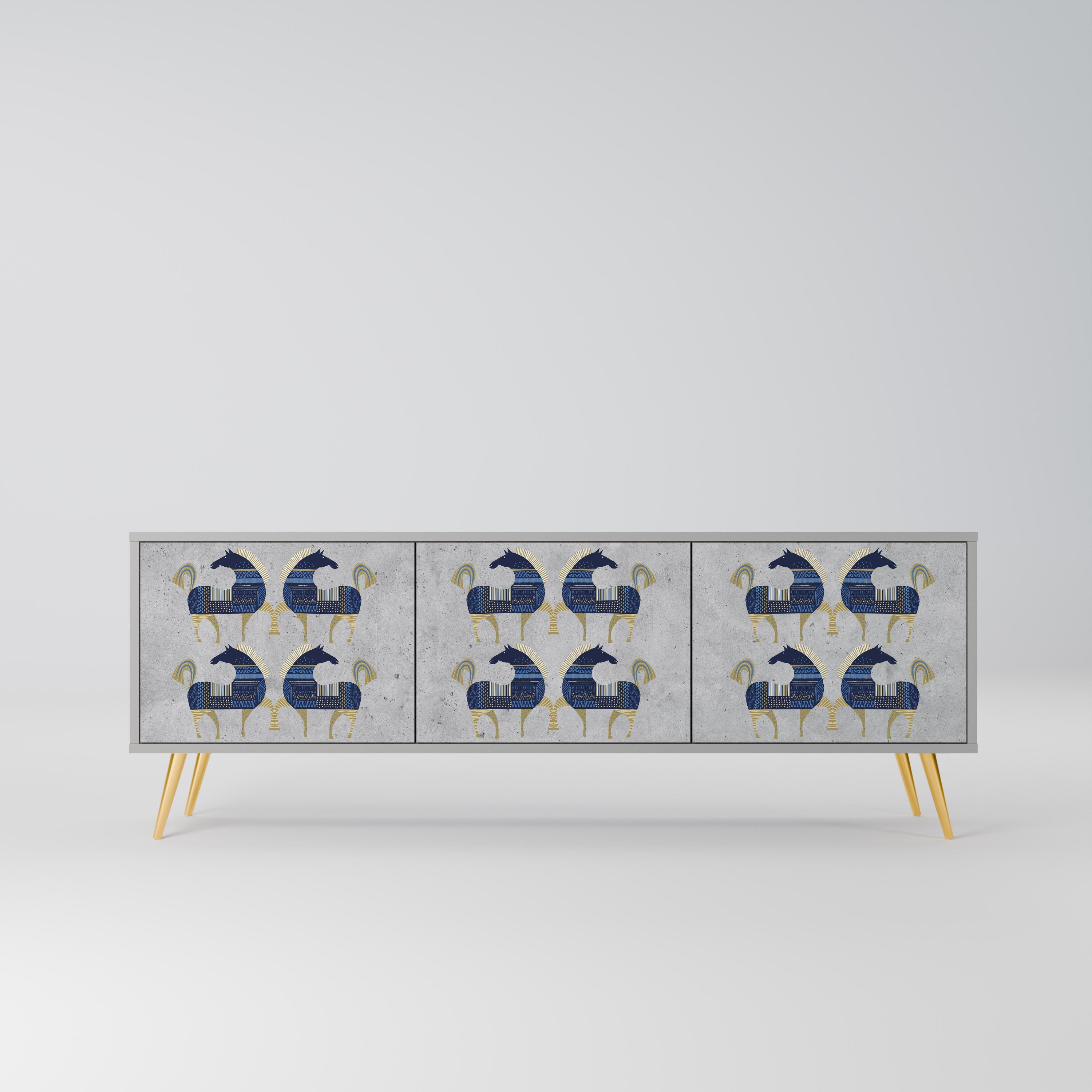 MAJESTIC STEED TV-Lowboard mit 3 Türen in Grau