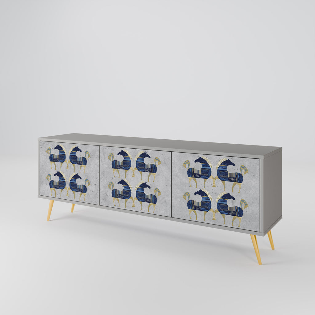 MAJESTIC STEED TV-Lowboard mit 3 Türen in Grau