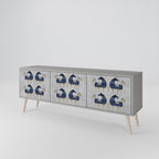 MAJESTIC STEED TV-Lowboard mit 3 Türen in Grau