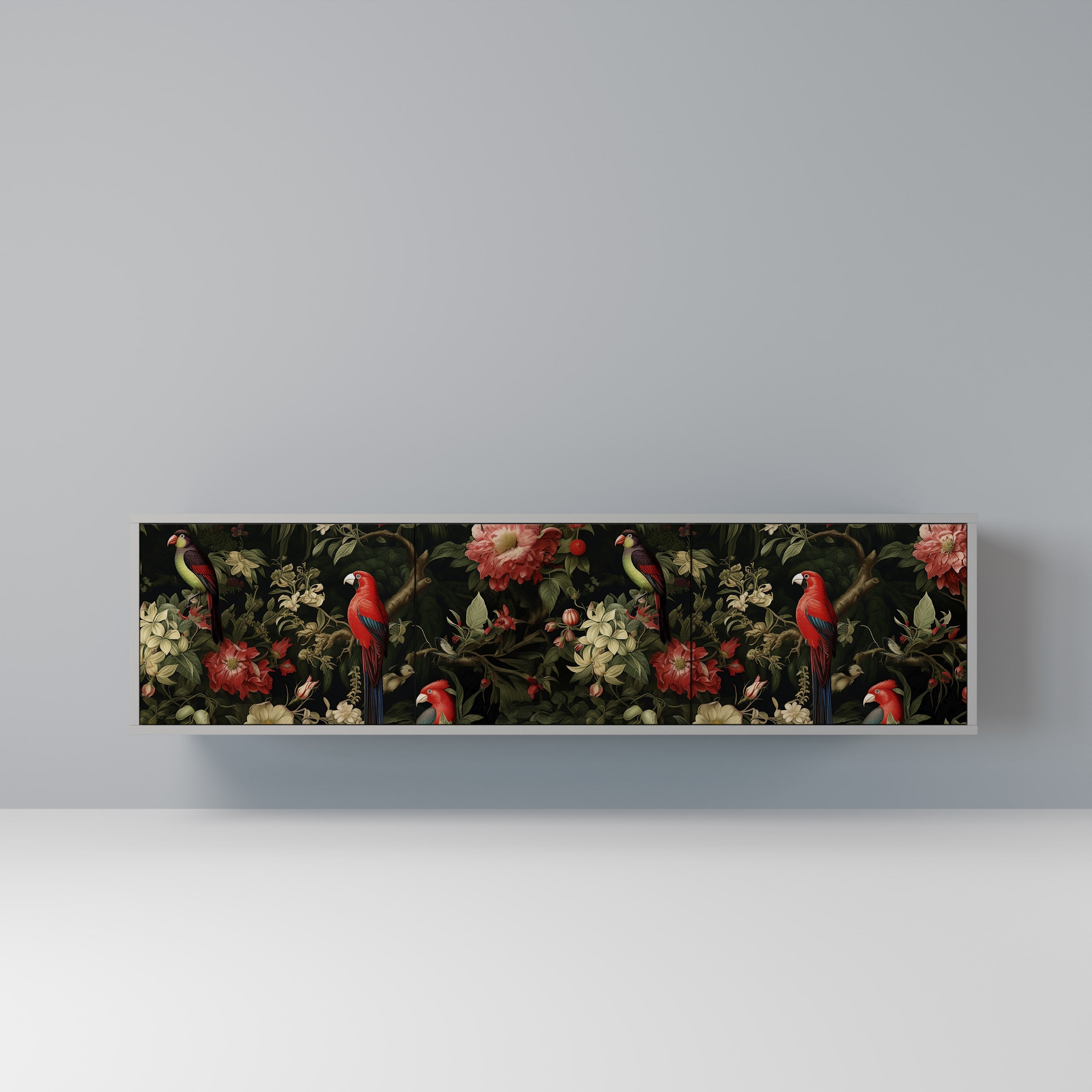 AVIAN GREENERY TV-Lowboard mit 3 Türen in Grau