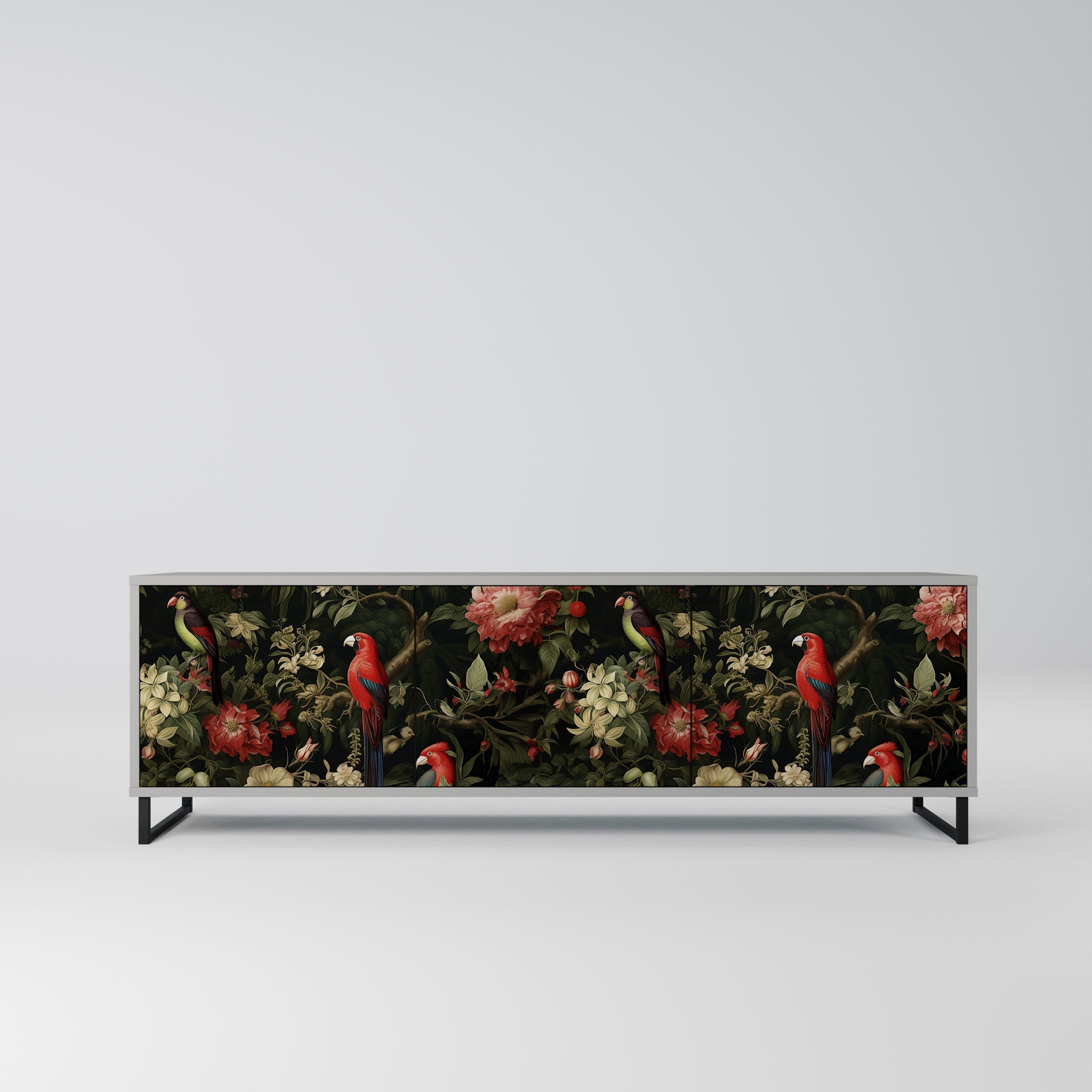 AVIAN GREENERY TV-Lowboard mit 3 Türen in Grau